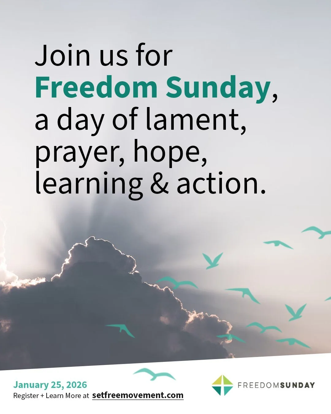 Join us! Worship in the direction of freedom. Register today!