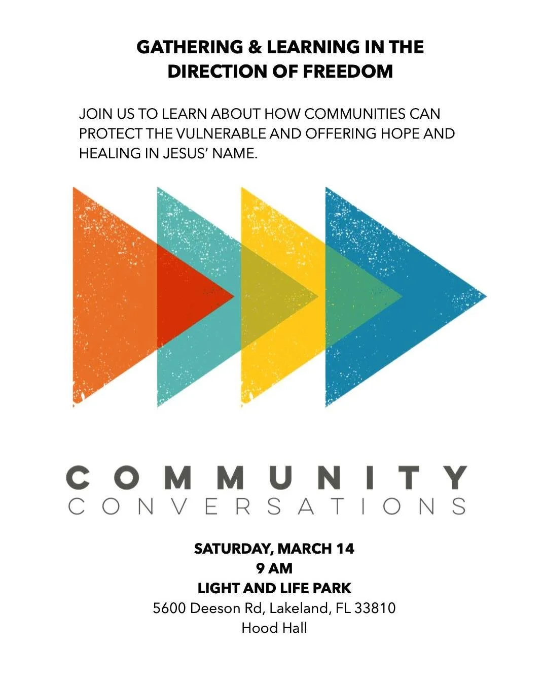 Friends in Lakeland, FL, please join us for this event! (everyone else, reach out - let's schedule this for your community. Write to kevin@setfreemovement.org)