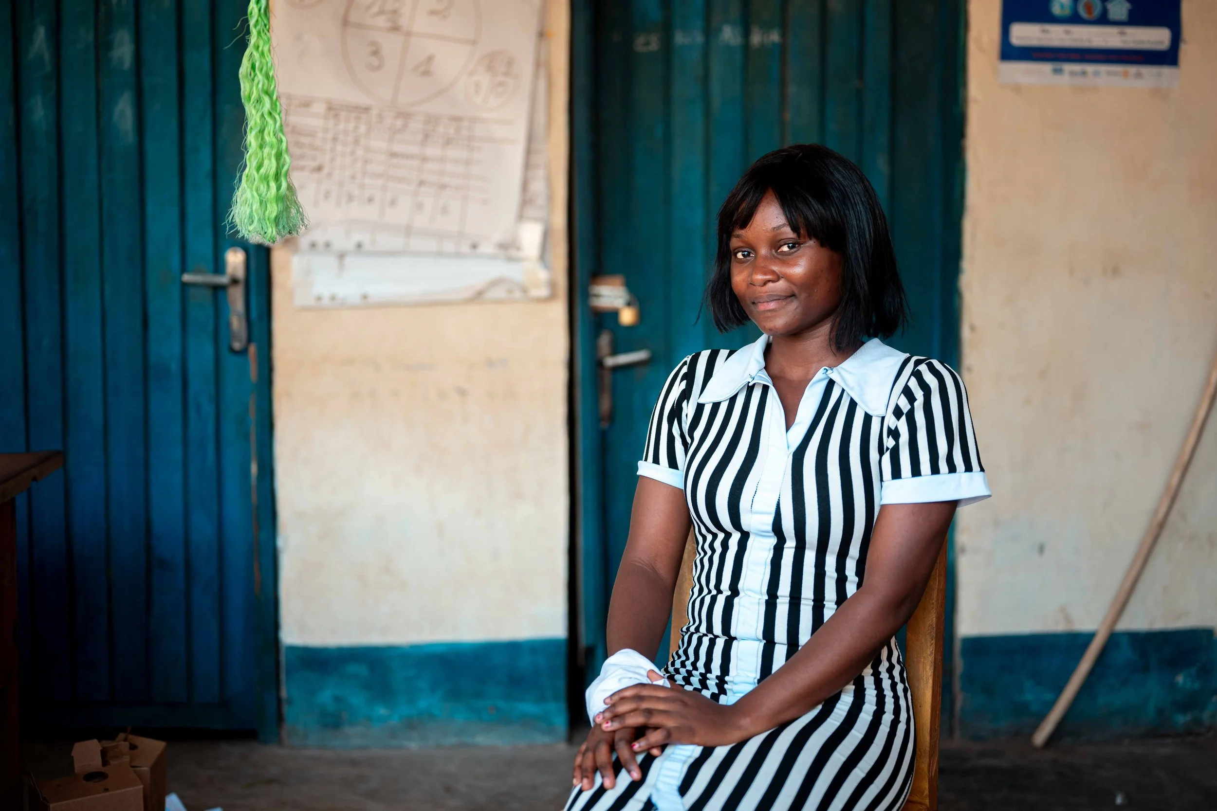 Portrait of Kevine Musengeza (19), Big Sisters client, Kalemie, DRC. 