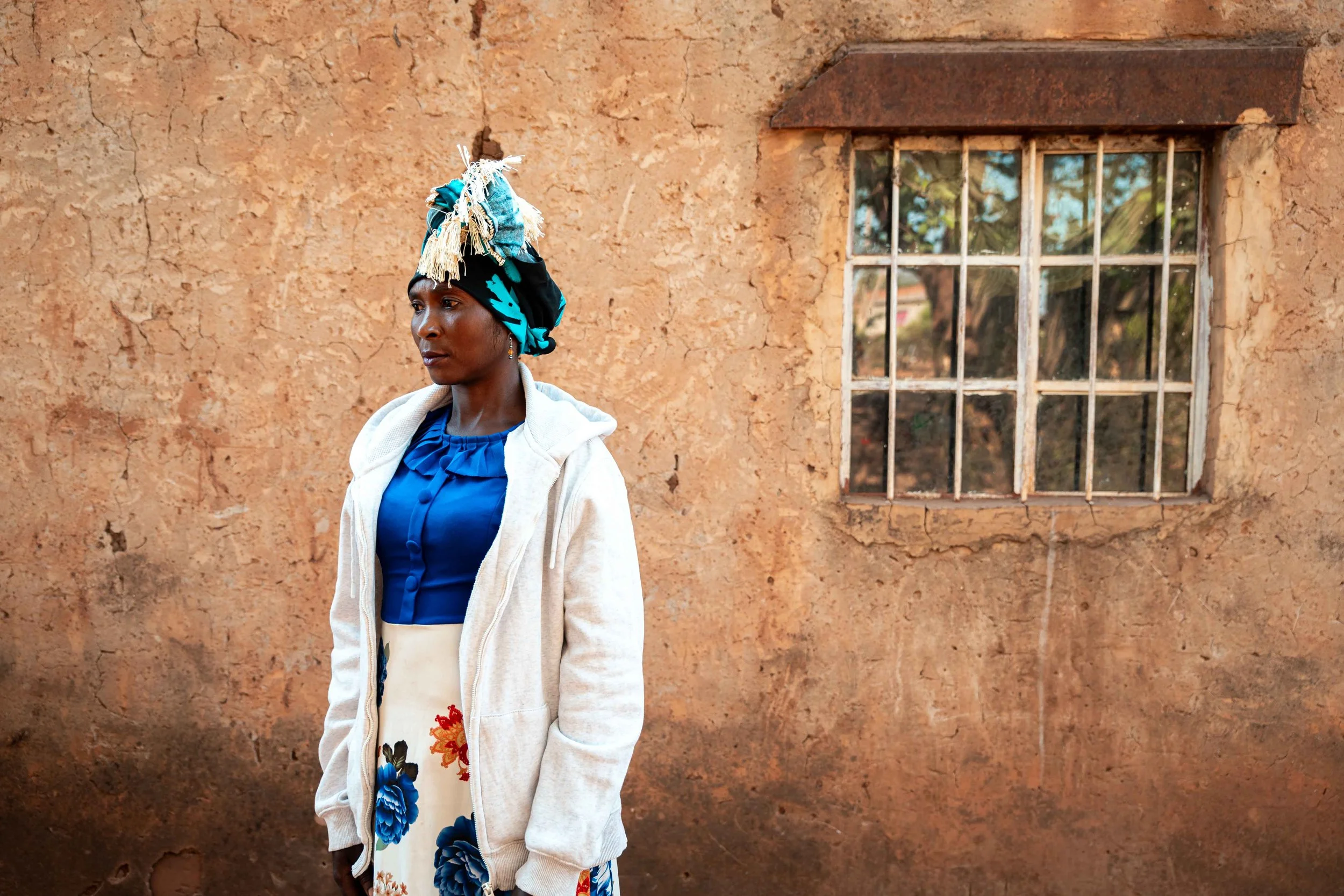 Portrait of Lumpembé Anny, 42, mother of five, suffering from health issues following the installation of Tenke Fungurume Mining’s smelter plant in Kabombwa. Lualaba Province, Democratic Republic of the Congo. 