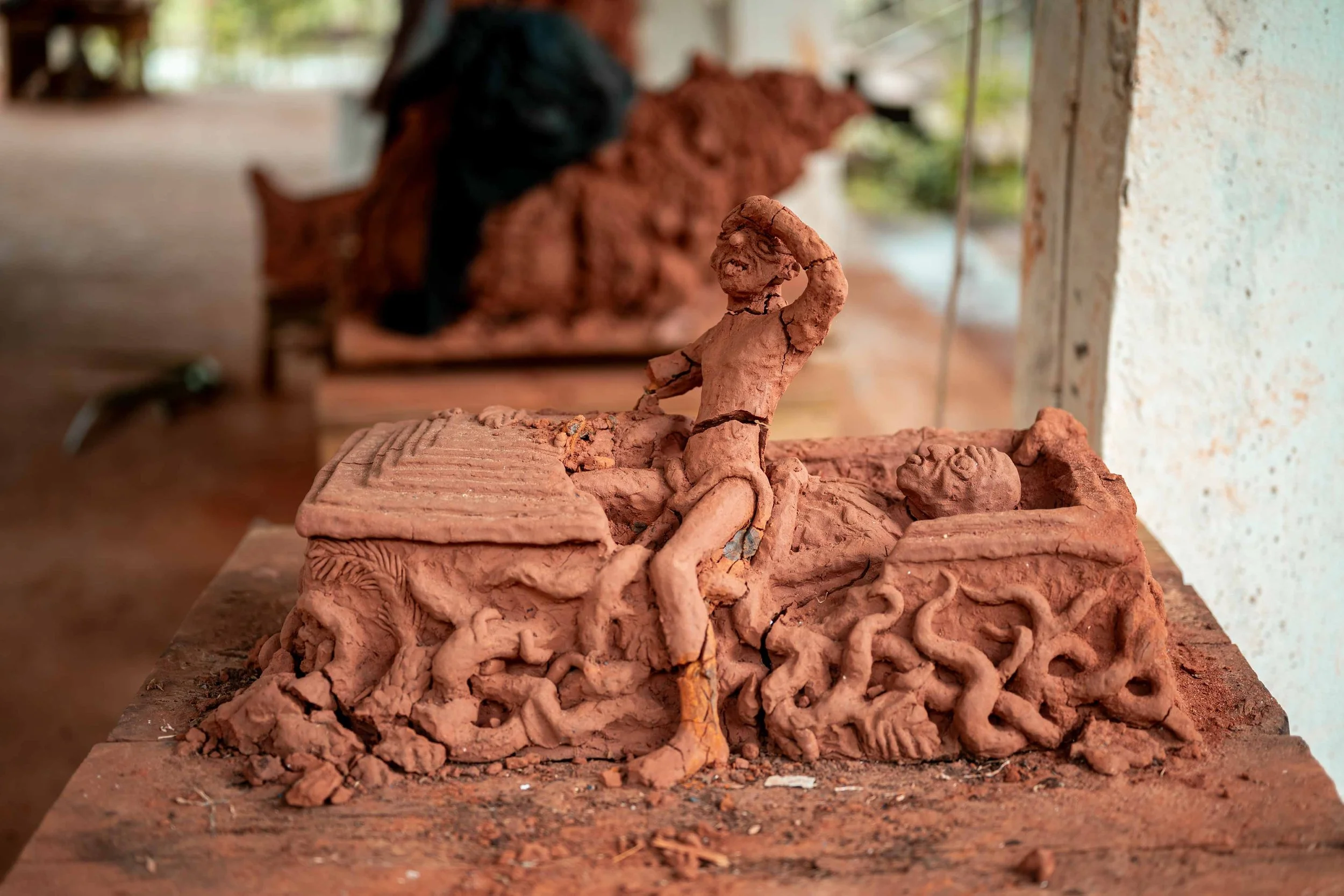 Close-up of the artwork "Resurrection". Lusanga, Democratic Republic of the Congo, February 2025.