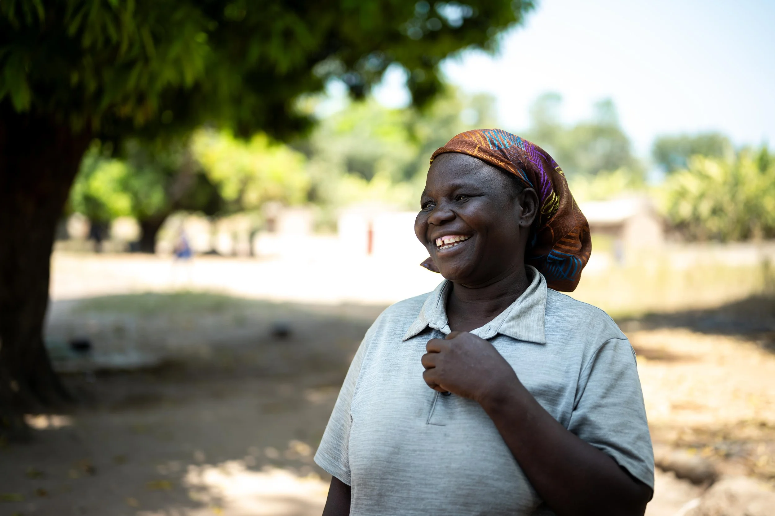 Portrait de Germaine, bénéficiaire des semences maraîchères et de l’accompagnement de Solidarités International à Markounda, République centrafricaine, décembre 2025.