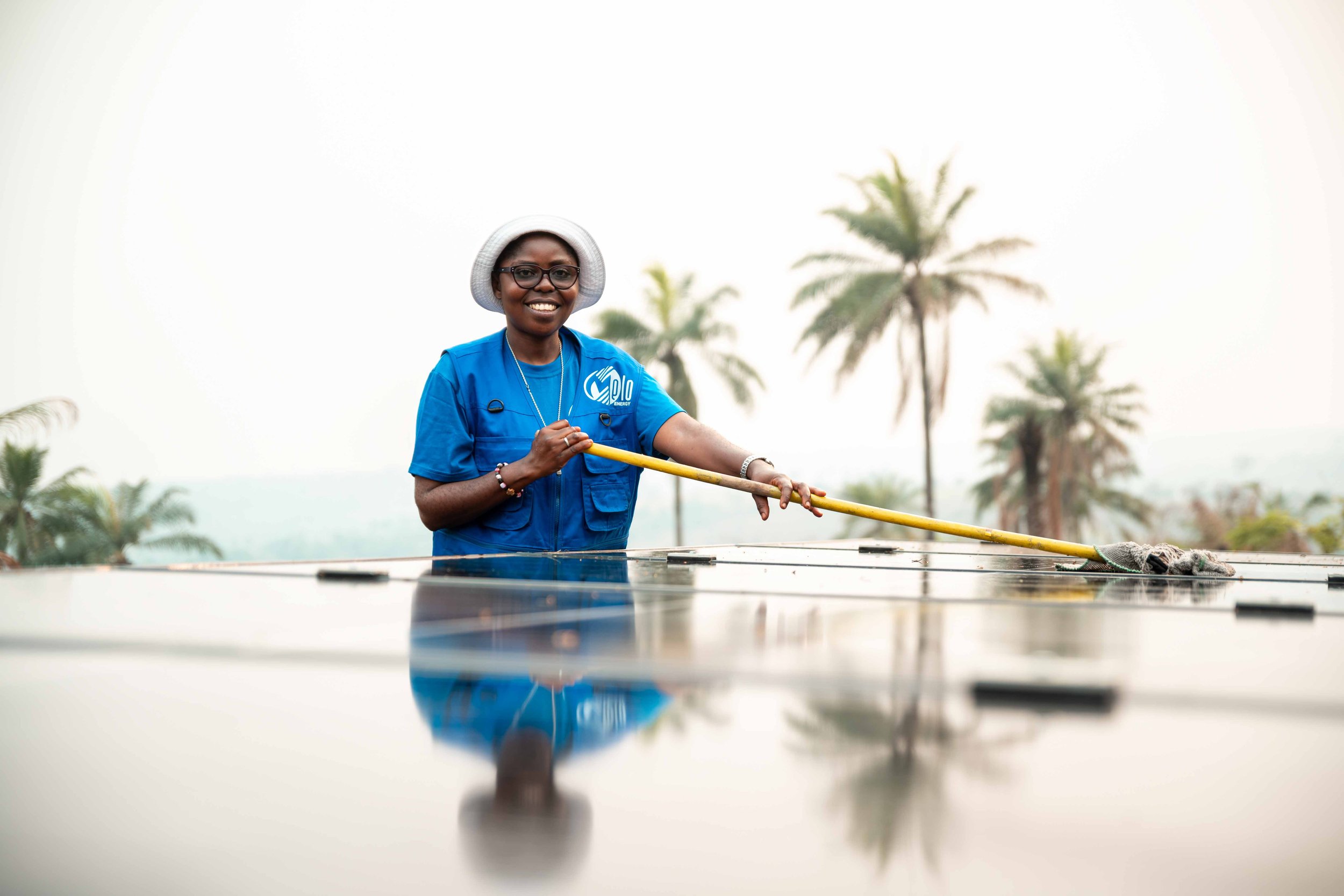 Portrait of Sister Patience Katunda, 45, maintenance technician and head of renewable energy at BDOM Kikwit, in Kwilu, Democratic Republic of Congo, September 2025.