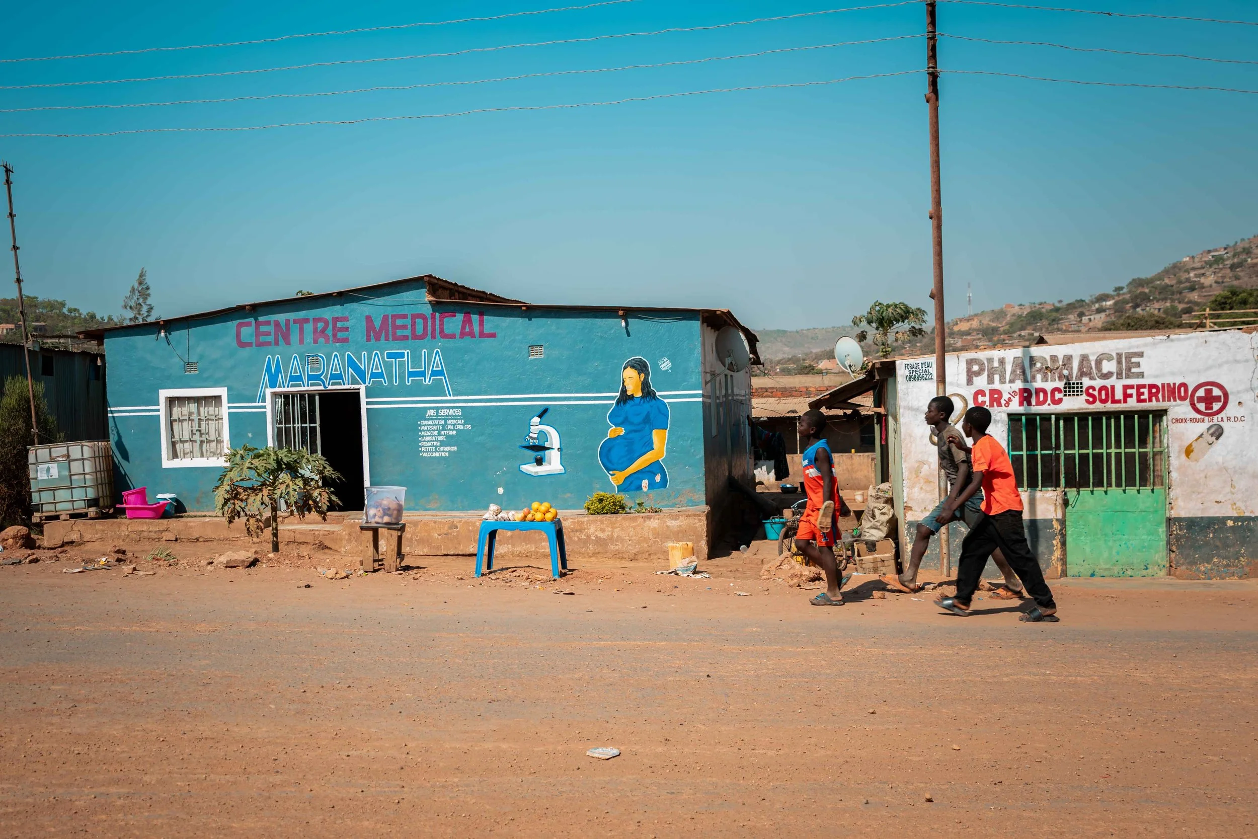 A health center in the Fungurume neighborhood, Lualaba Province, Democratic Republic of the Congo.