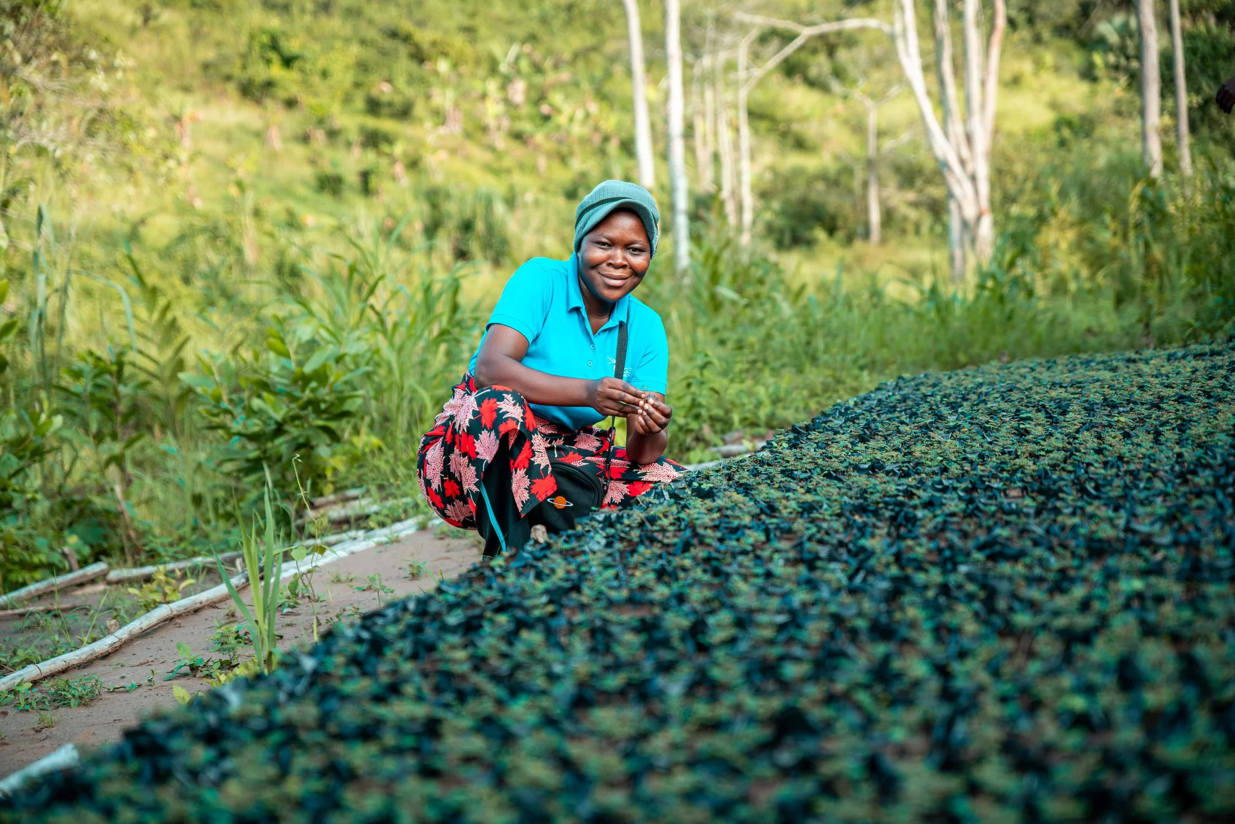 Portrait of agronomist Sarah Mapaya. Lusanga, Democratic Republic of the Congo, February 2025.