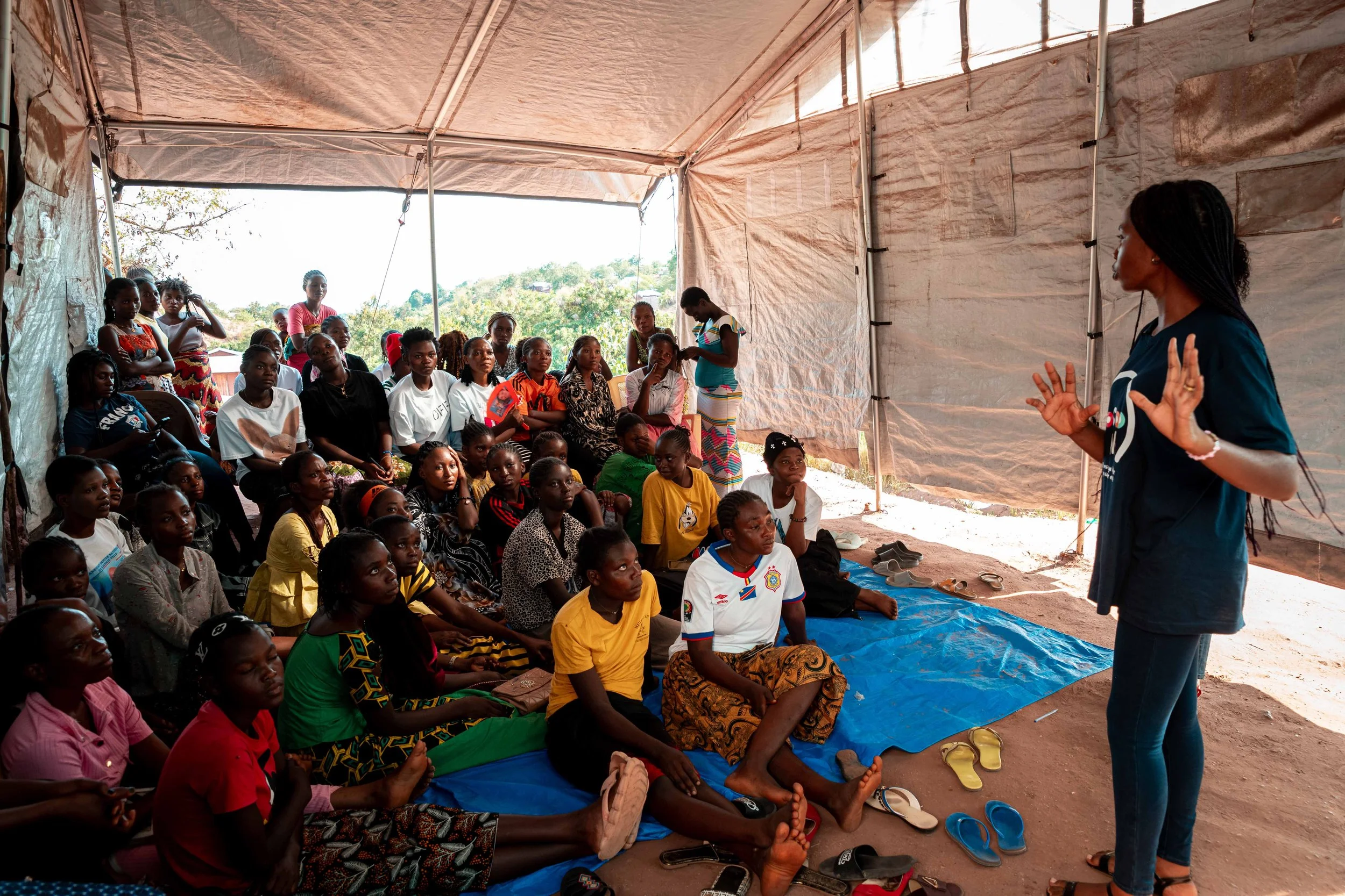 Educational session led by MSI Big Sisters in Kalemie, Tanganyika, DRC. 
