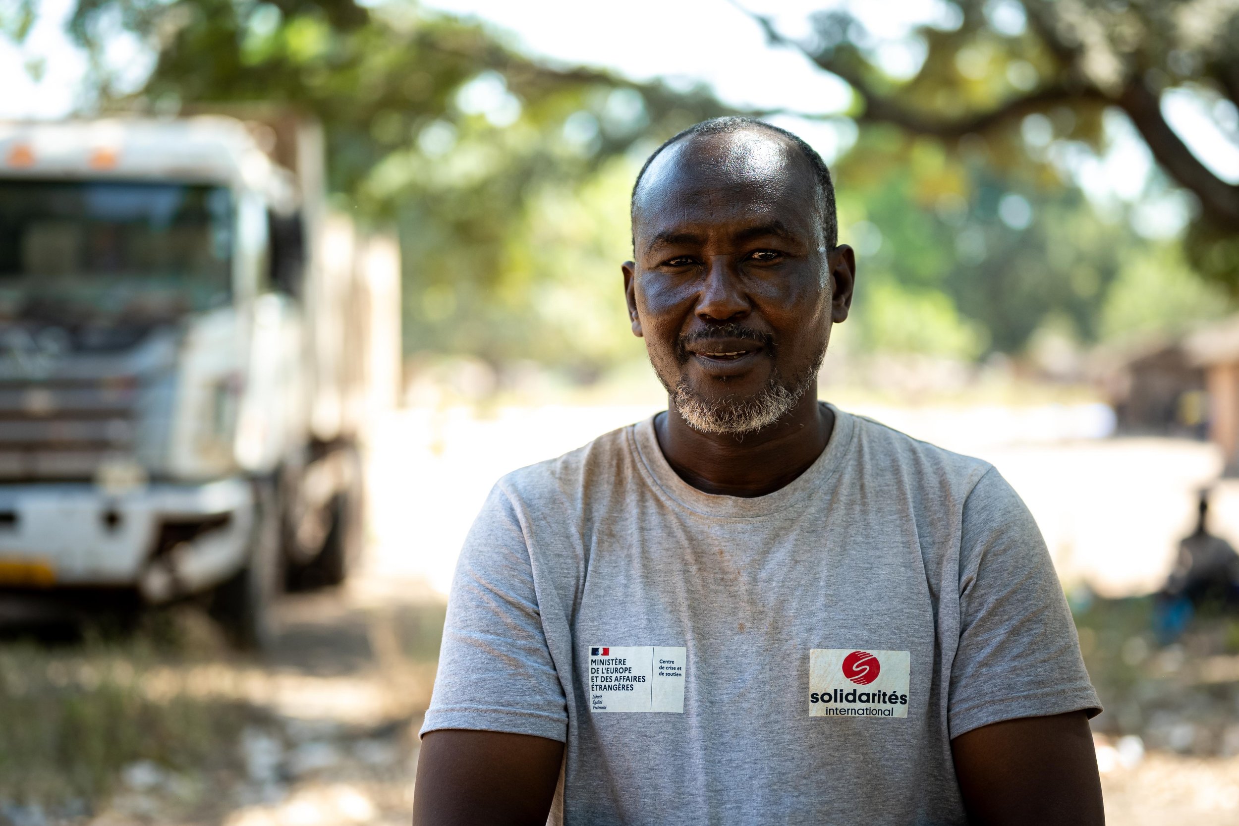 Portrait de Mamane, responsable du projet SAME chez Solidarités International à Markounda, République centrafricaine, décembre 2025.