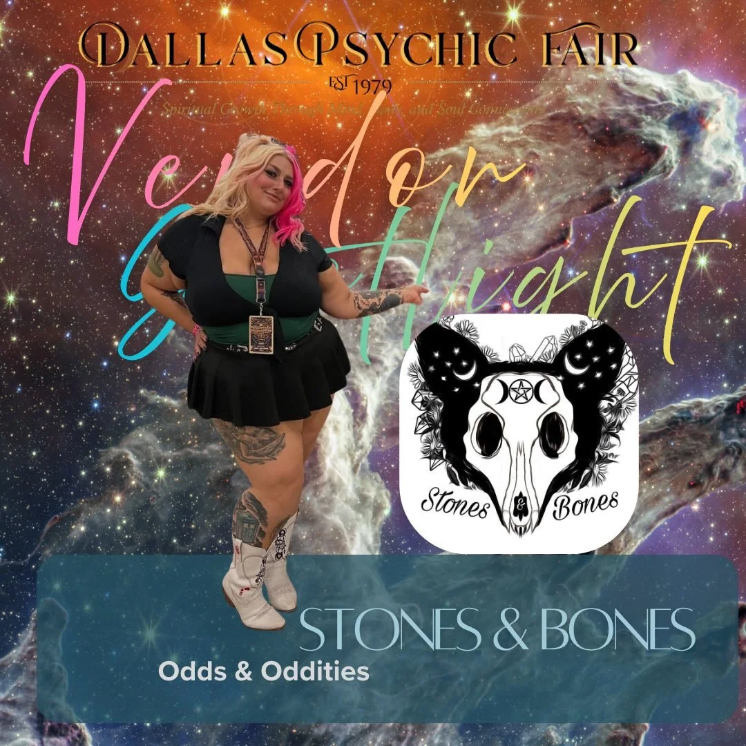 💫Stones &amp; Bones 💫

Jessika is the owner and creator of Stones &amp; Bones, where she integrates Beauty with Death.  Stones &amp; Bones was conceived during a period of grief, and her statement, &ldquo;Breathing New Life into these Old Bones&rdq