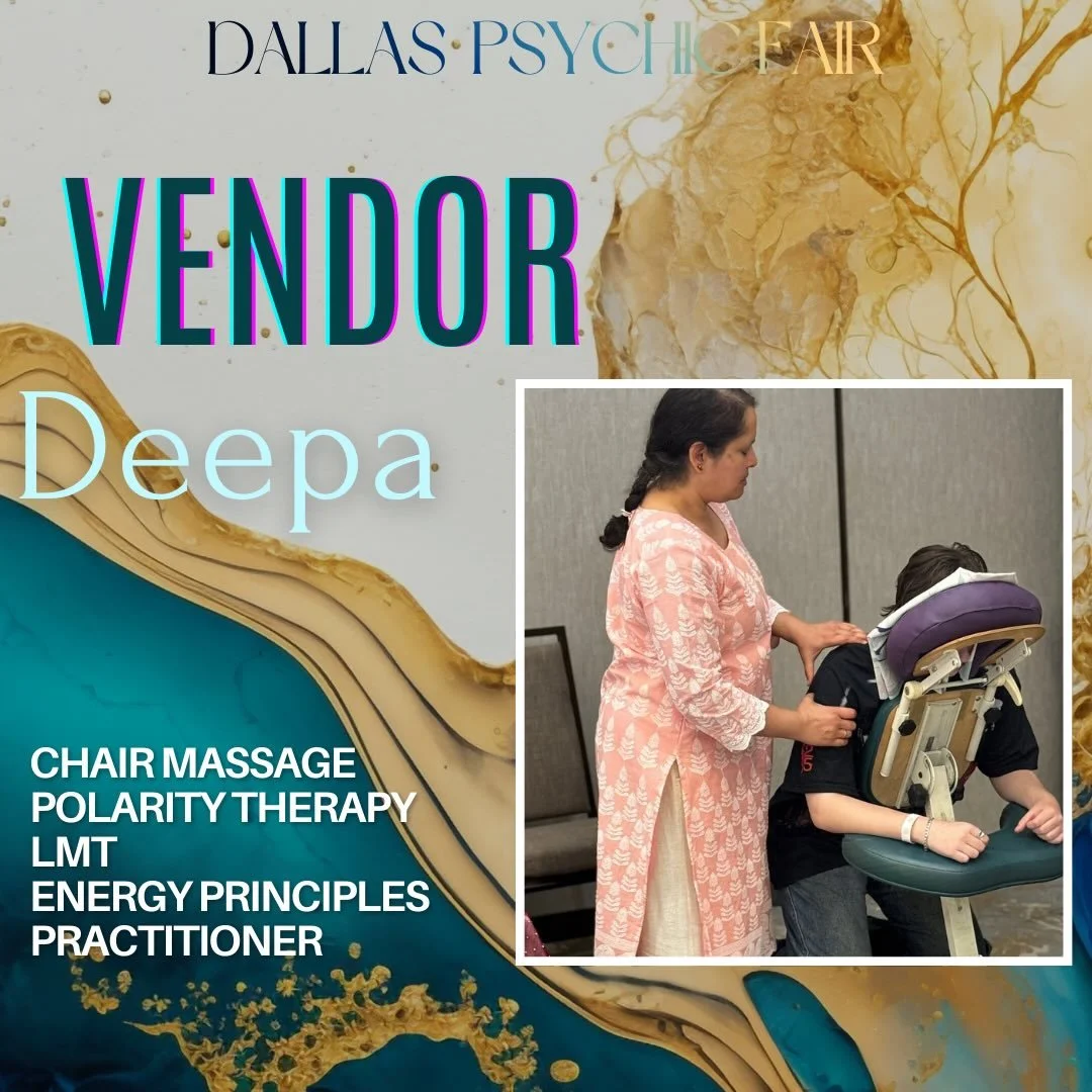 Vendor: Chair Massage with Deepa

Deepa Lele, LMT, offers Polarity Therapy sessions that combine skilled touch with energetic alignment to support balance and relaxation.

Drawing from her background as a Licensed Massage Therapist and Energy Princip