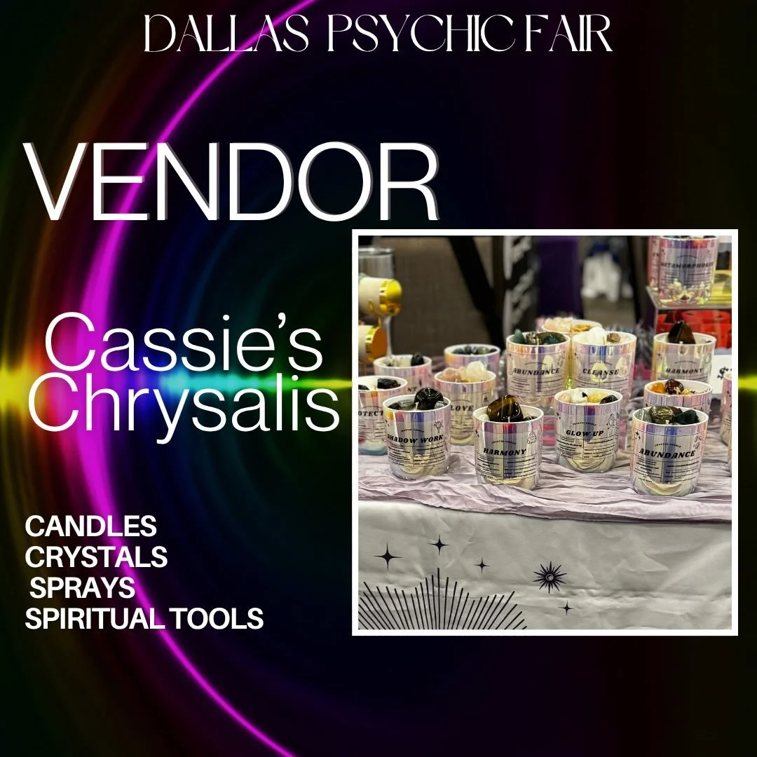 Vendor: Cassie&rsquo;s Chrysalis

Cassie&rsquo;s Chrysalis features a selection of crystals, handcrafted candles, and spiritual tools created to encourage clarity, inspiration, and personal connection.

All offerings are either handmade or responsibl