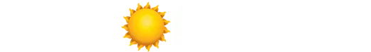 Bright yellow sun with a smiling face and rays extending outward.