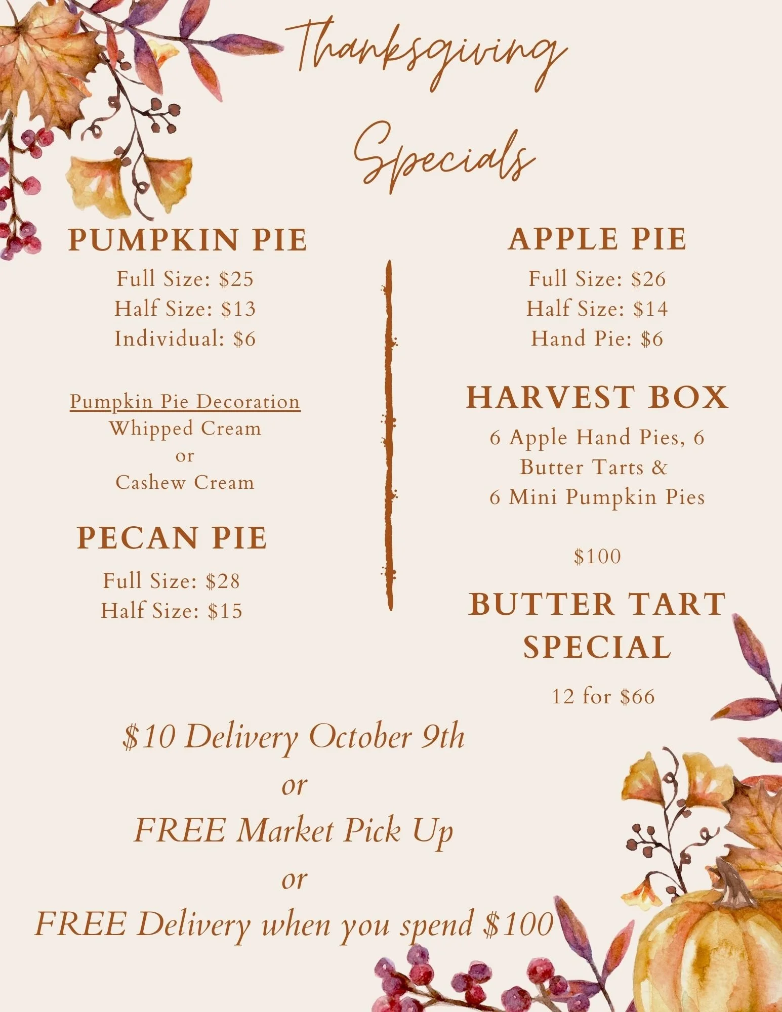 Fall Menu — oatsdateshoneycakes.com