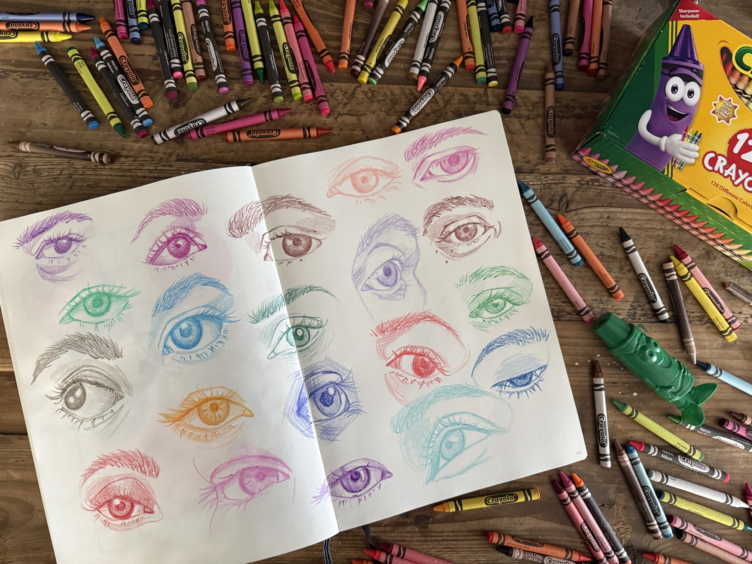 I Drew a bunch of Eyes with Crayola Crayons and Here Is What Repetition Actually Teaches You