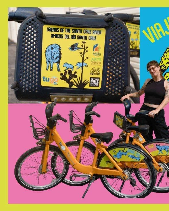 🚲✨ On October 12, during the Bicis y Burros Paseo Tugo Tour hosted by @fugatucson, we celebrated the unveiling of &ldquo;Art in Motion: TUGO Bike Wraps&rdquo; - a new public art initiative in collaboration with the Arts Foundation for Tucson and Sou