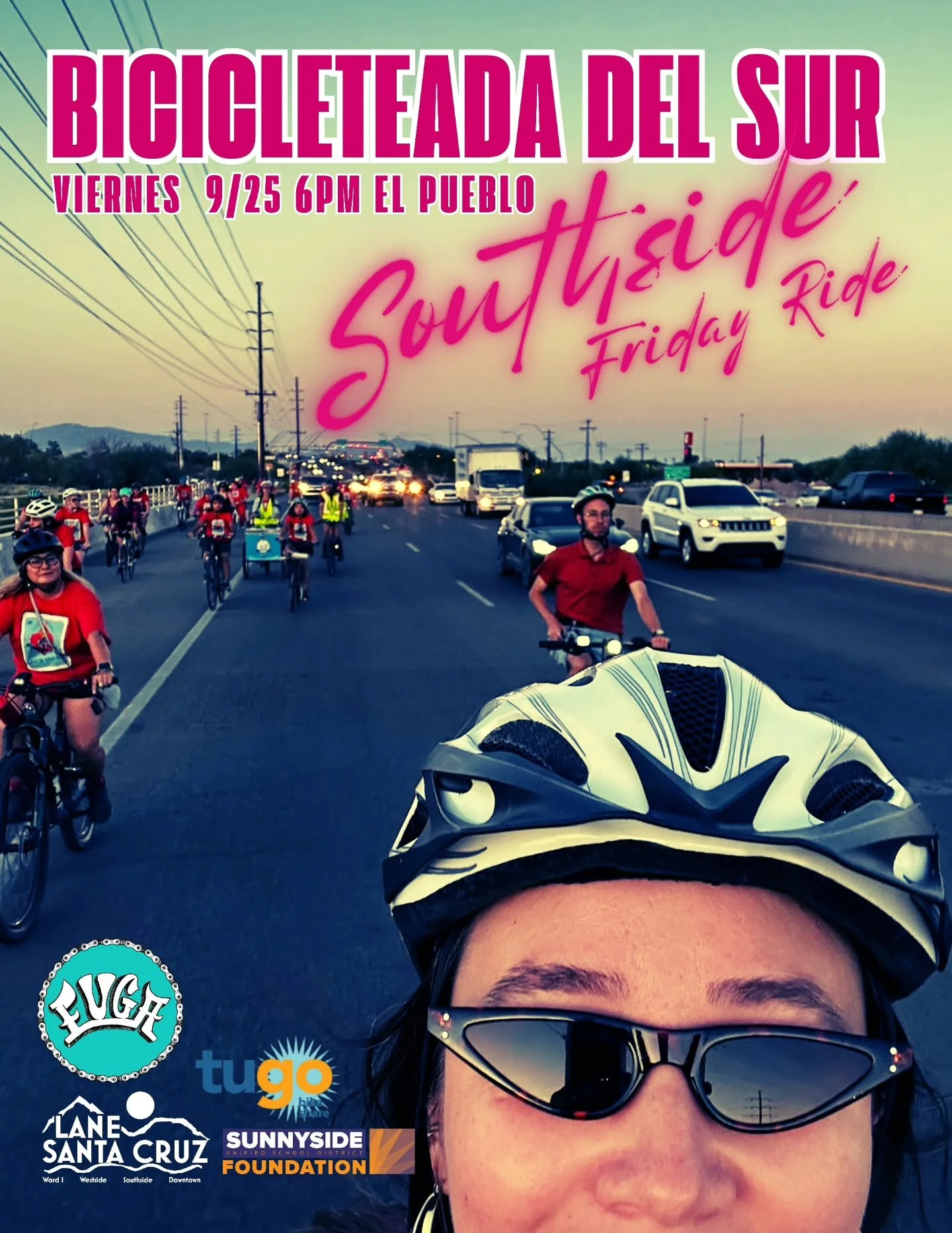 Happy Fall 🍁 Let's Go Outside! 
FAMILIAS UNIDAS GANANDO ACCESIBILIDAD
invites you to Bicicleteada del Sur, this Friday for the end of the month free community ride! 

📅 September 25, 2026 - 6PM -8PM
📍El Pueblo Center 101 W Irvington Rd, 
North P&a