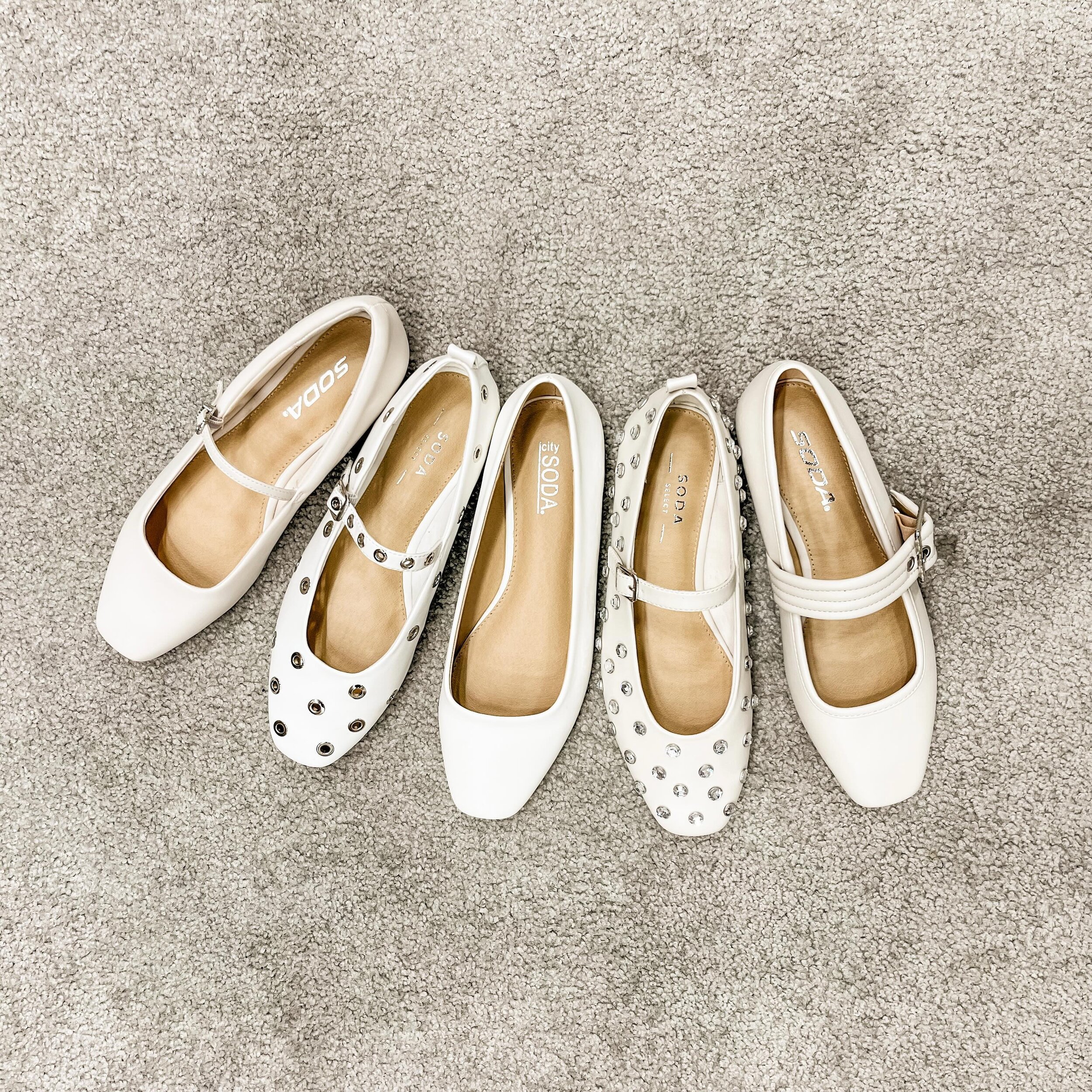 Lighten up 🤍 we&rsquo;re loving these flats in warm whites, perfect for both winter nights and summer days