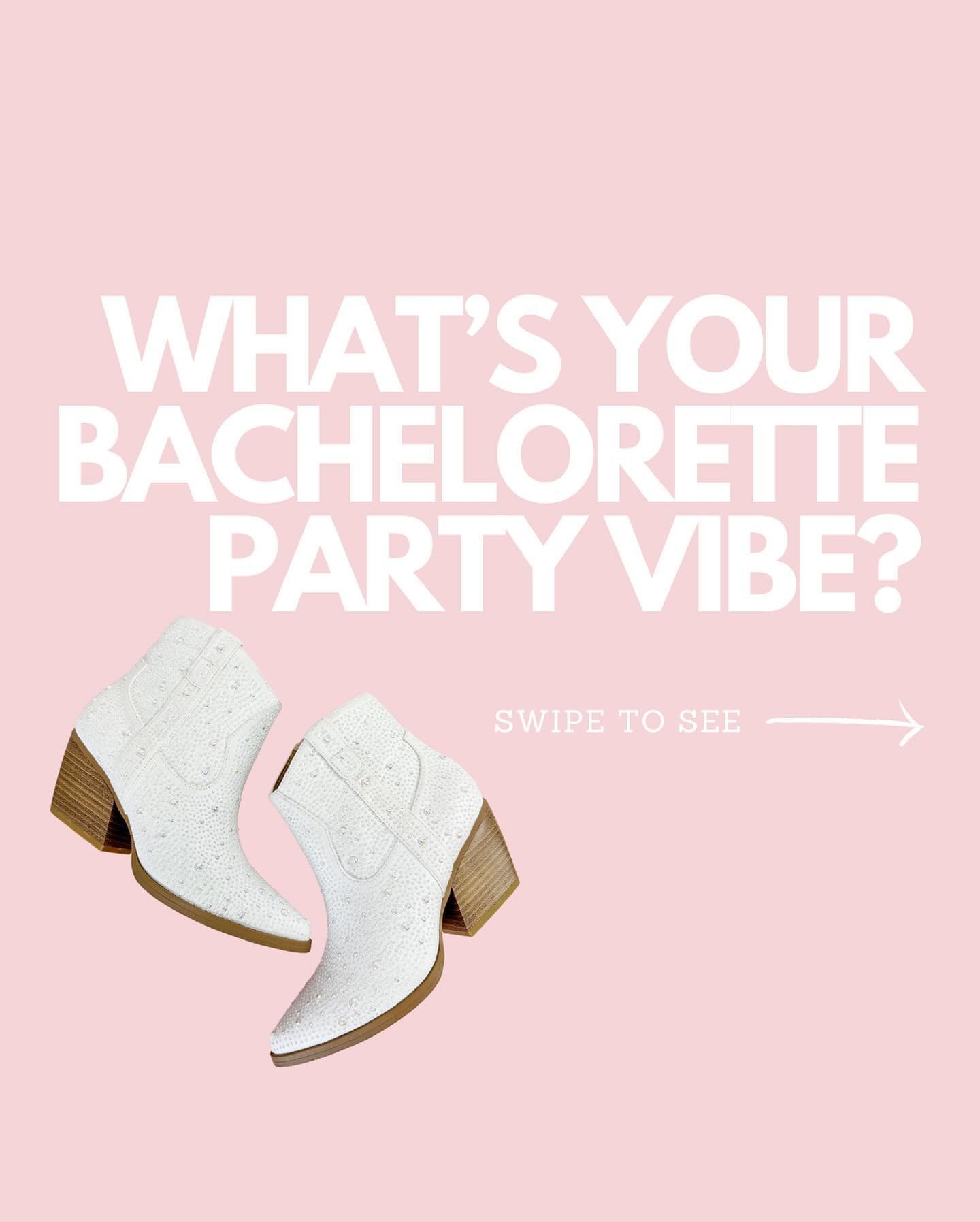 Calling all Bachelorettes! 💍 Strut into Bachelorette Party Season with the perfect pair of shoes to match your vibe 👠 Which style and destination fits you? #bachelorettepartyshoes