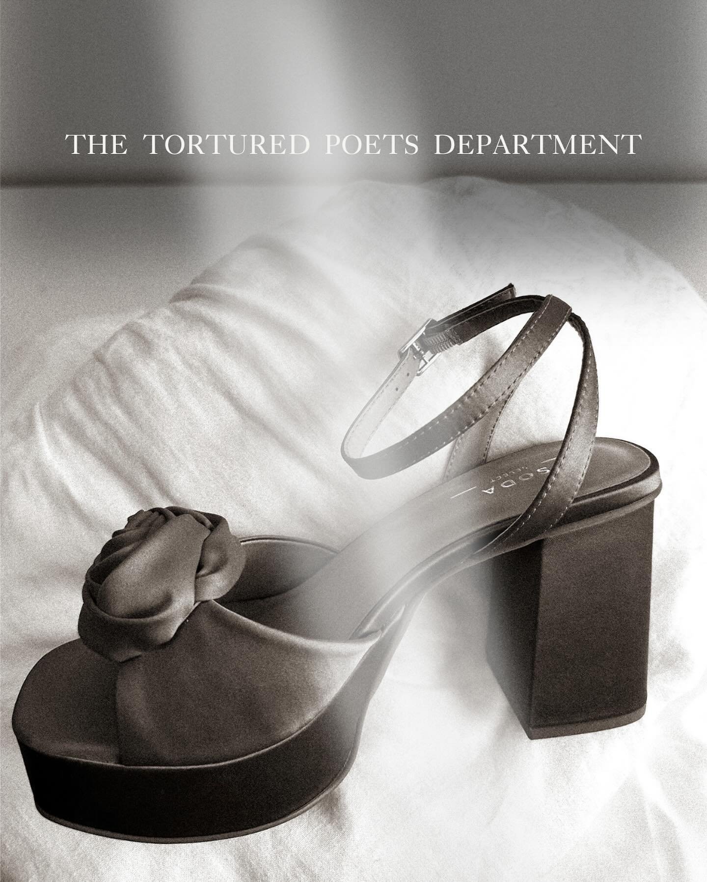 The Tortured Poets Department (Soda&rsquo;s Version 👠)

Which one is your favorite? 🖤

Styles in this post: 
TTPD - Gala
Florida!!! - Times
Who&rsquo;s Afraid of Little Old Me - Epic
Alice, Lance, Lily, Carter
loml- Cottage

#ttpd #sodashoes #theto