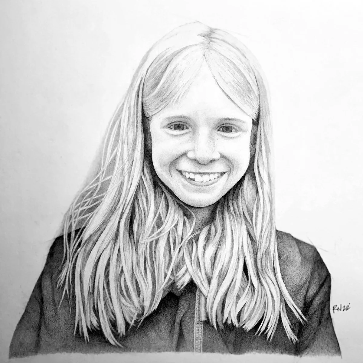 June, 14"x14", Pencil on paper