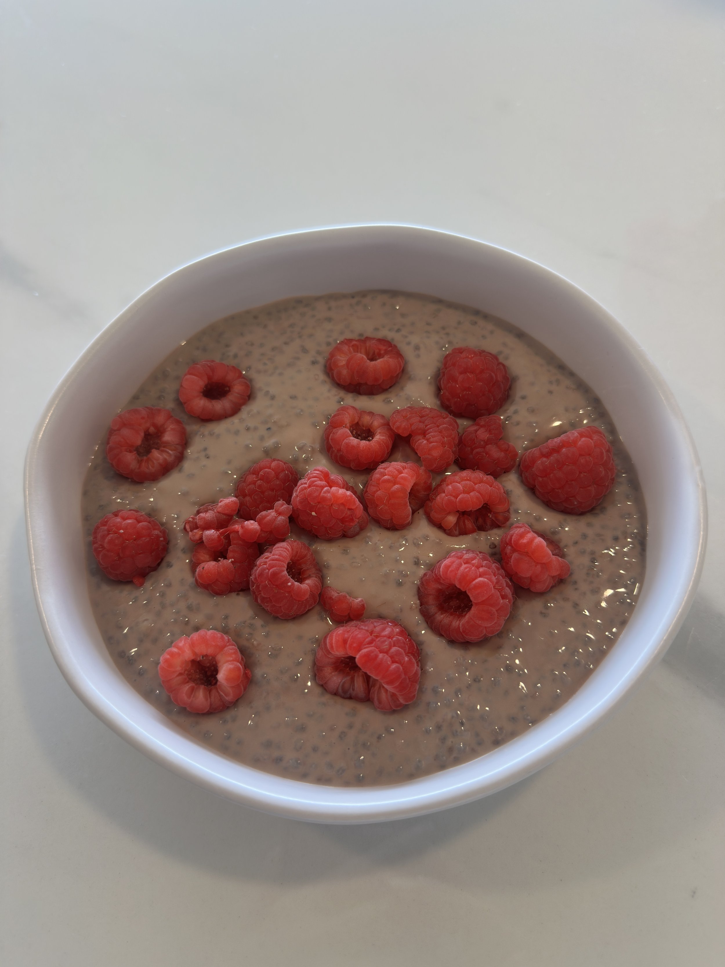 Cacao Raspberry Chia Pudding