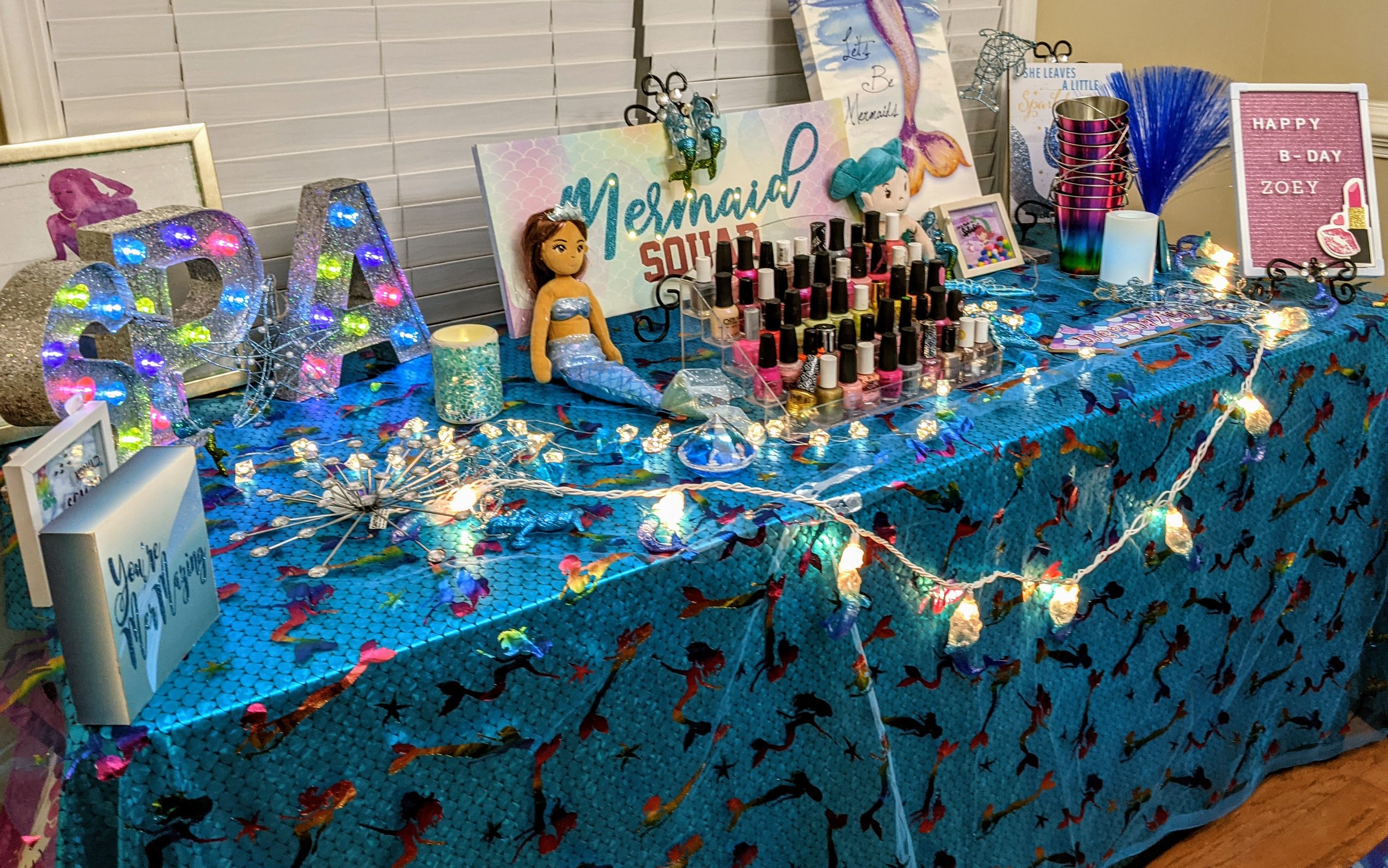SpaPartyz Mermaid theme table decorations