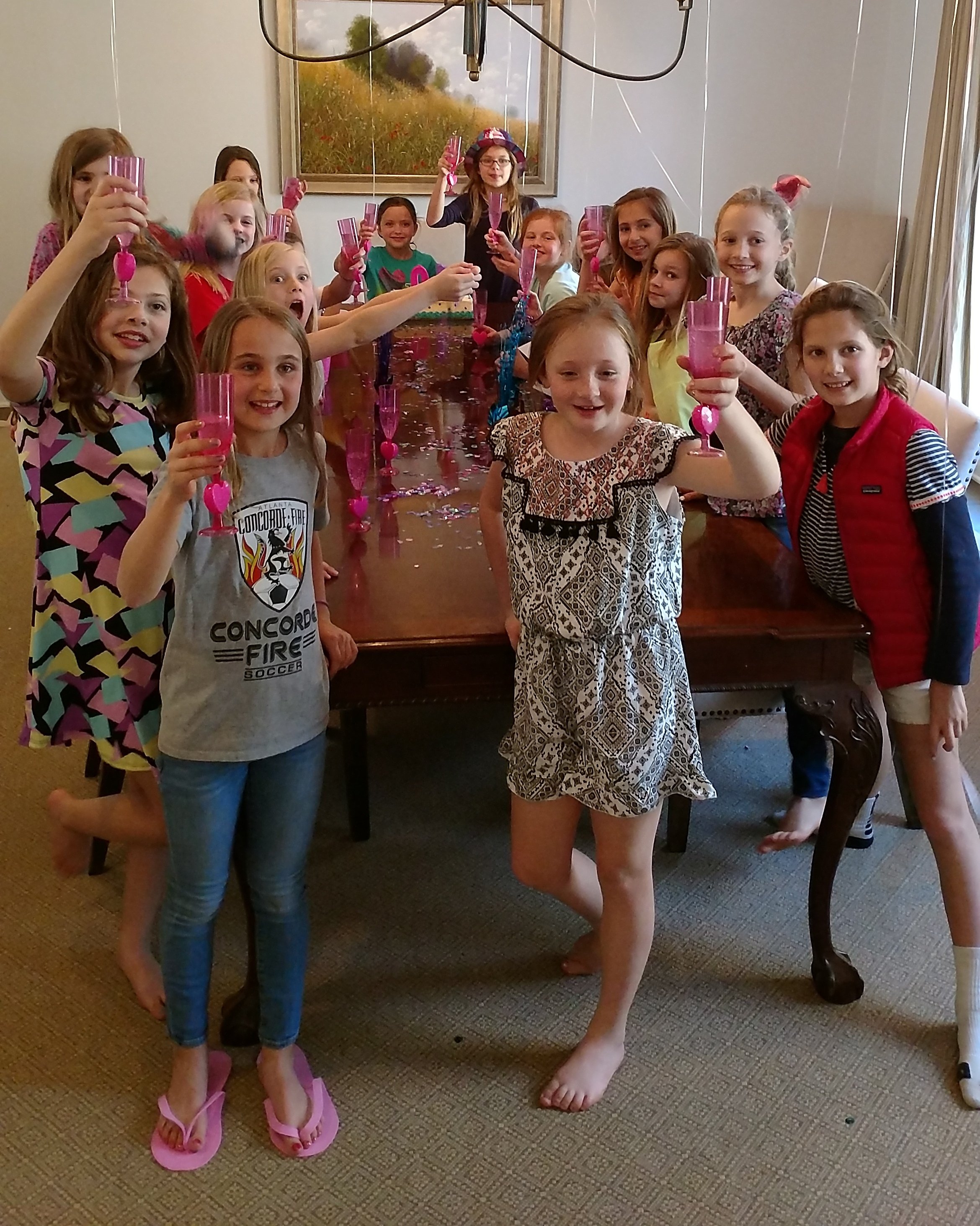 SpaPartyz Around the World City 'Scape package group of girls toasting