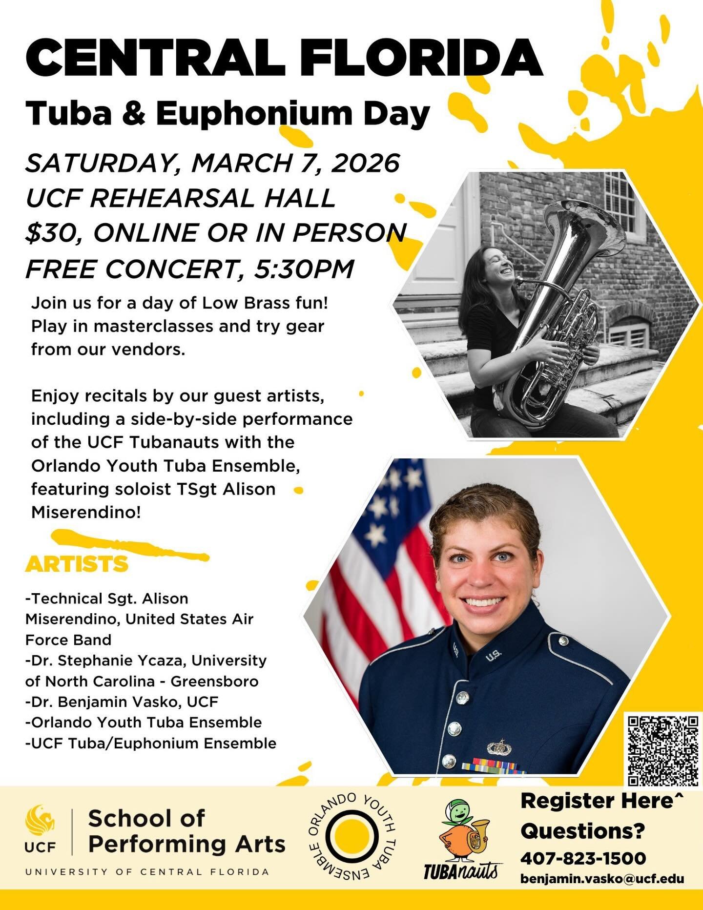 HEAR YE HEAR YE!! It is almost that time!!! We welcome everyone to our SECOND annual Tuba Euphonium Day!!! 

It&rsquo;s a day filled with tuba and euphonium fun, lectures, masterclasses, performances and amazing special guests!! You don&rsquo;t wanna