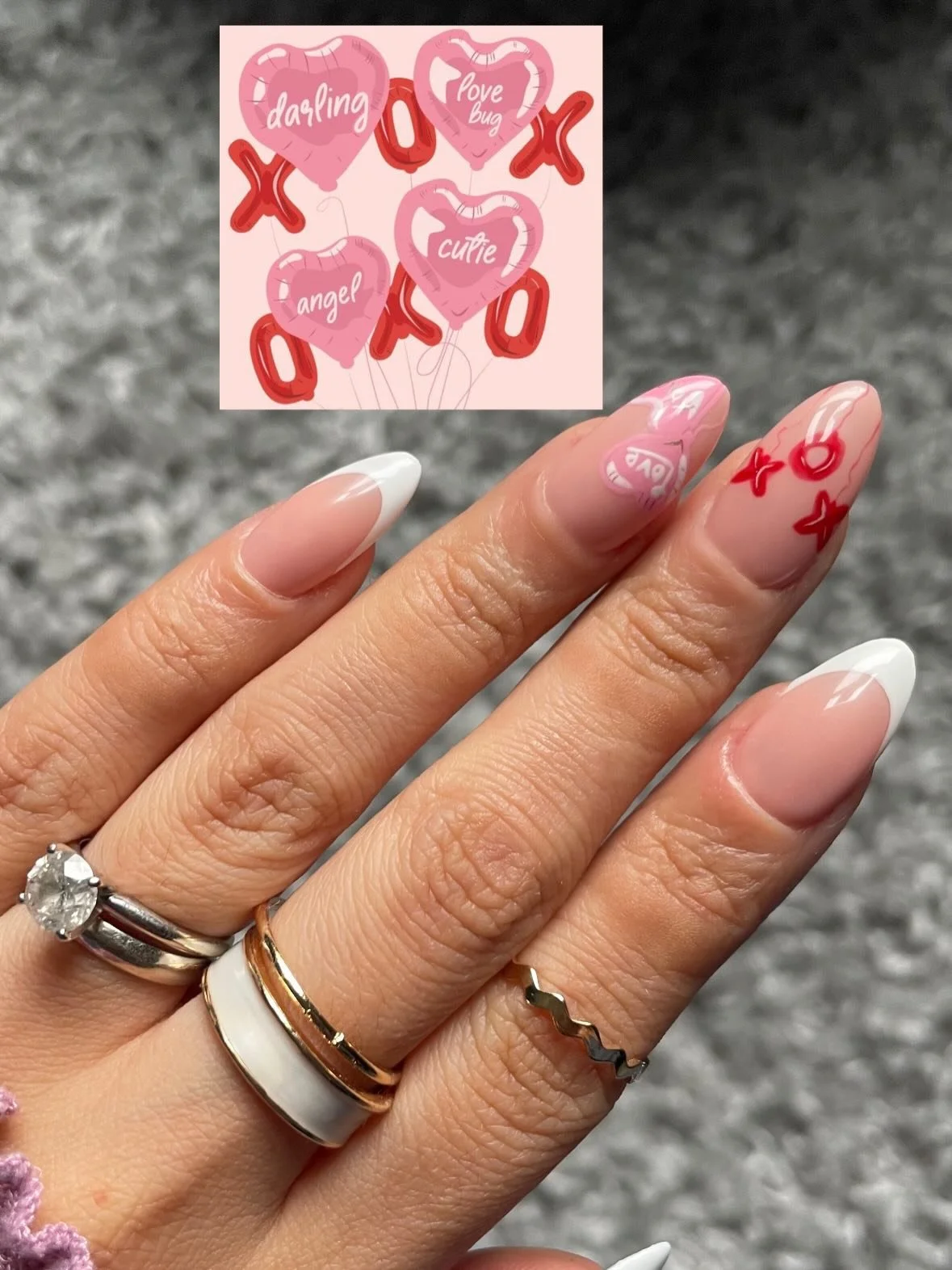 Valentine&rsquo;s Day balloons 💘

Products used; 
Short Almond @thepainteddesert 
@mpa_onlinestore MPA Pallet for the nail art