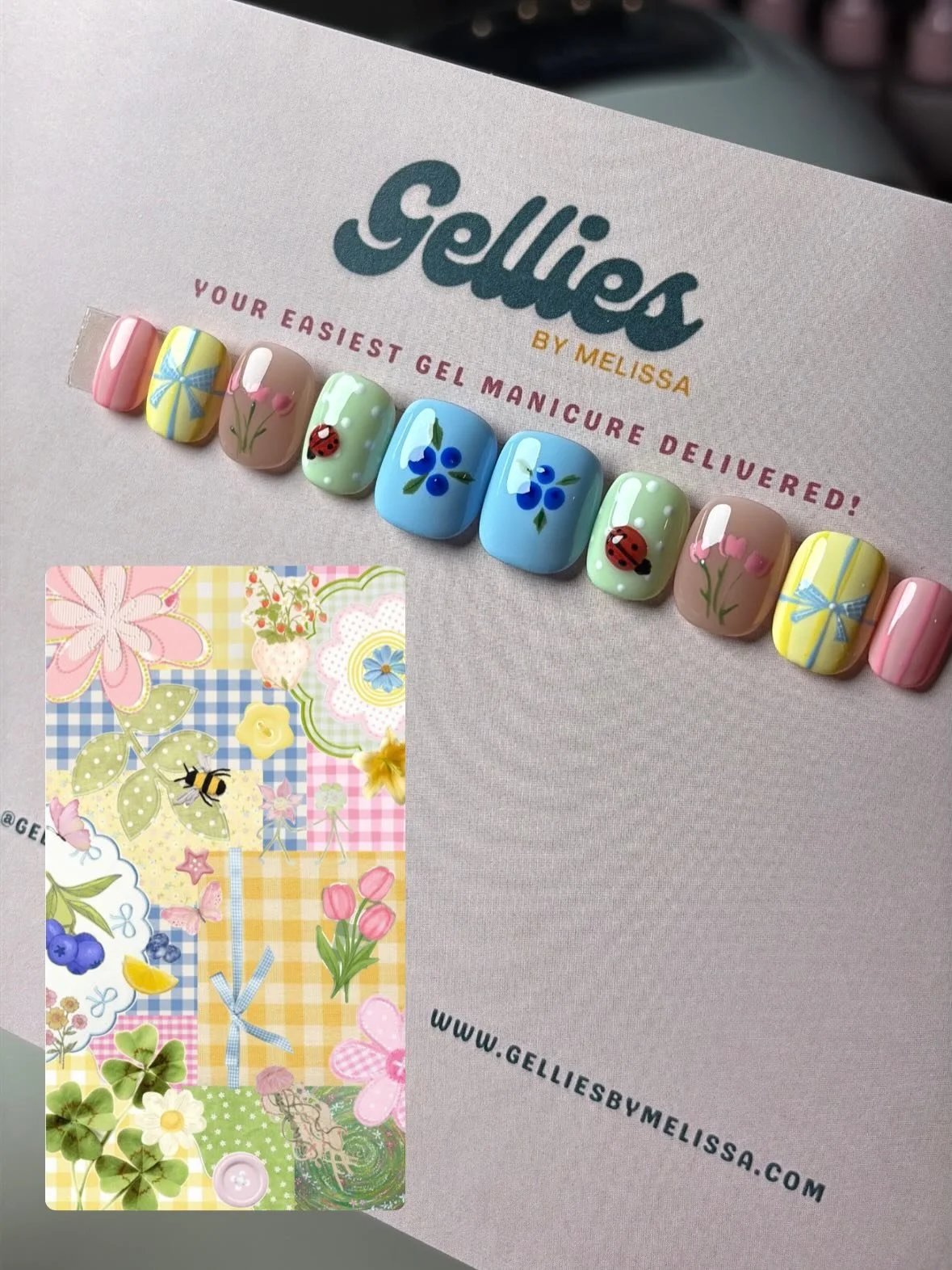 Spring is in the air 🌸☀️🐞✨

Products used; 
XXS squoval gel nails
@dndgel gel colors 
MPA gel pallet @mpa_onlinestore