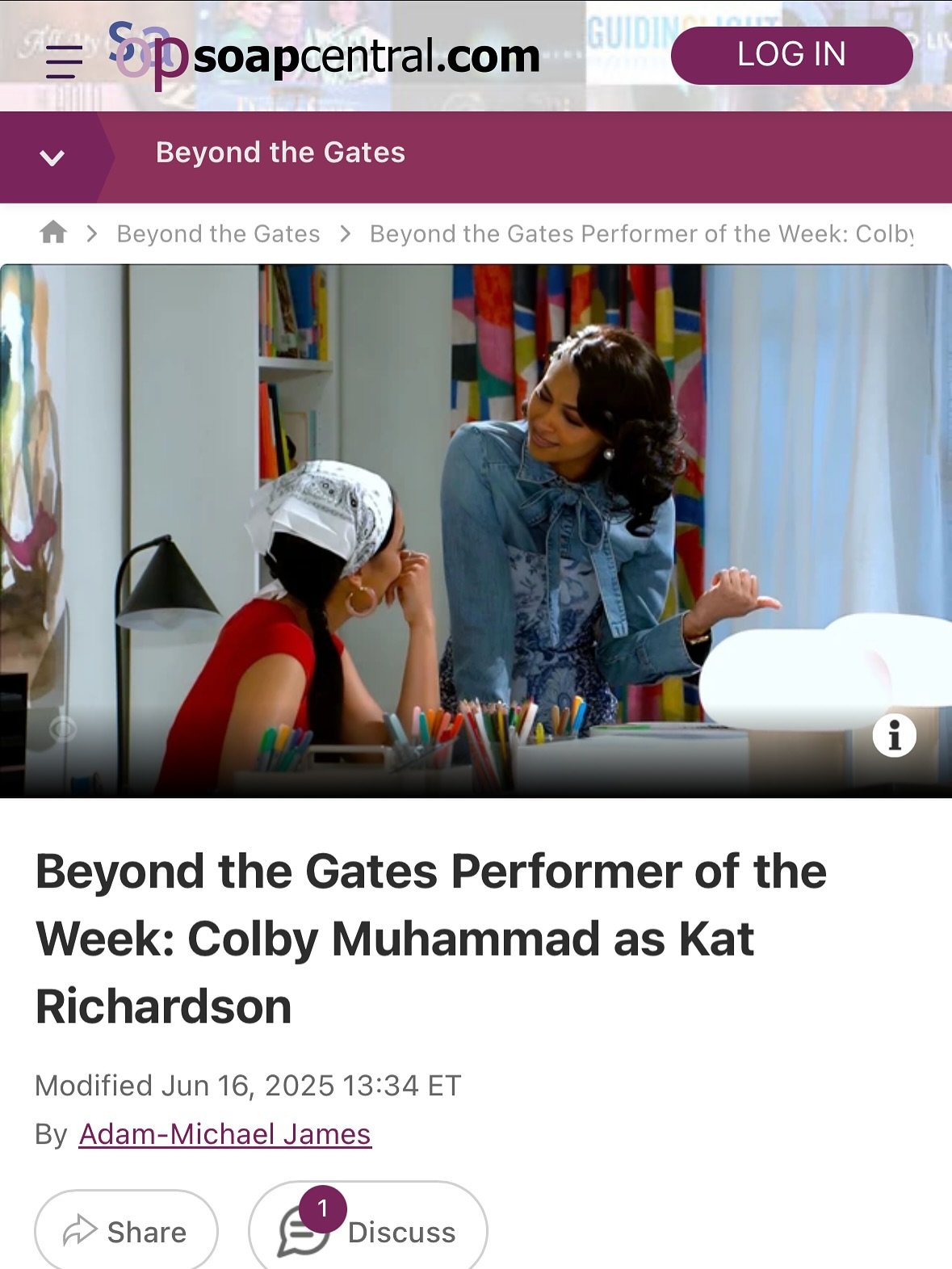 Thank you @thesoapcentral! God is so good. It&rsquo;s crazy to think that just a year ago I was still in school and years before that, I was septic in a hospital bed. I was so debilitated by Lupus that I didn&rsquo;t know if I&rsquo;d be able to perf