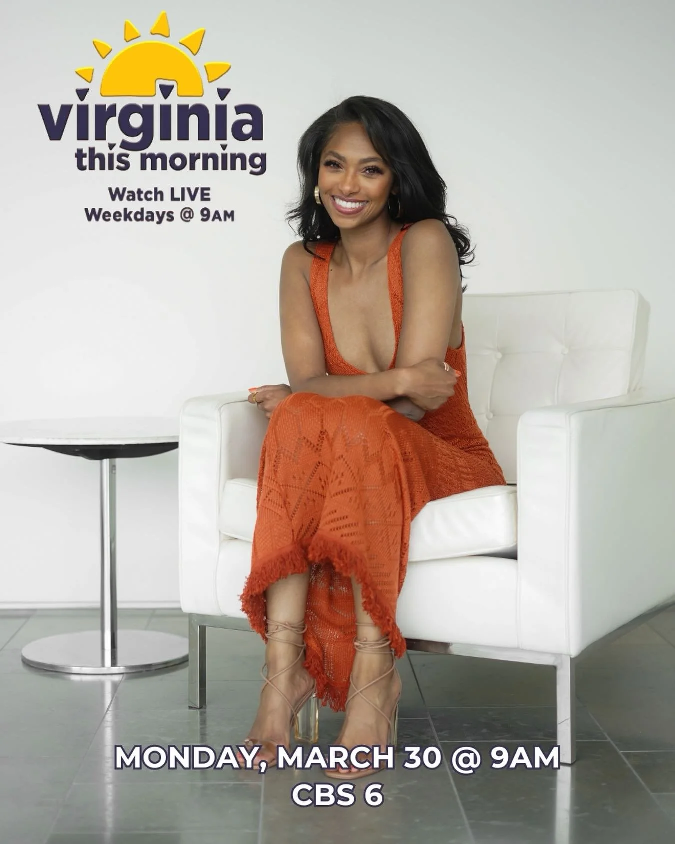 TODAY I will be on Virginia This Morning! Tune in at 9am on CBS6 Richmond or stream live at the link in my bio. ☀️
