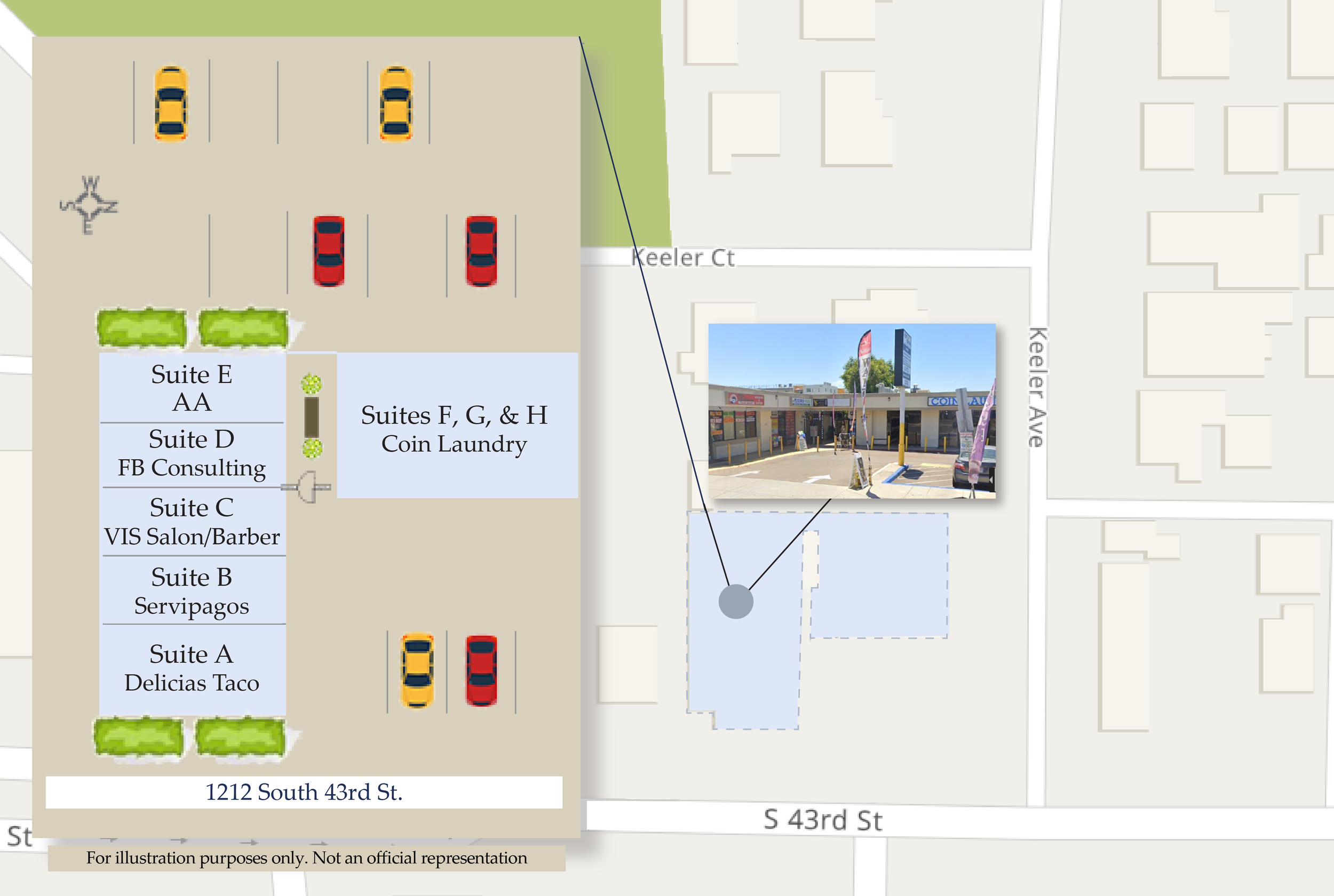 Location map and photo of the location of The Love Centers' Love Center 1 at 1212 So. 43rd St., in Southcrest San Diego
