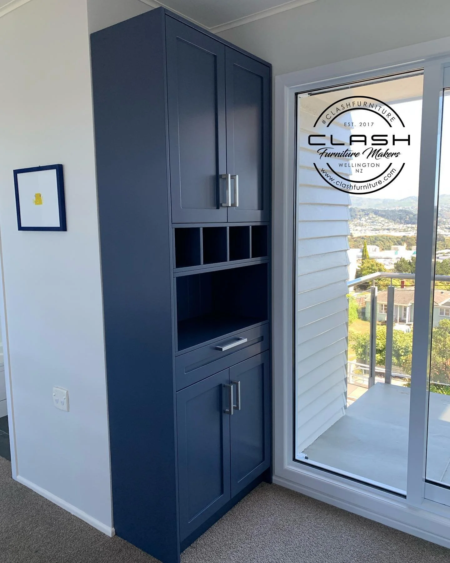Linen Cupboard - creating a bit of storage in an otherwise unusable space . Utilizing space is one of our specialties. If you&rsquo;re in need of a clever storage solution, contact us today. ⁣
#customfurnitureforhospitality #wood #decor #interiordesi