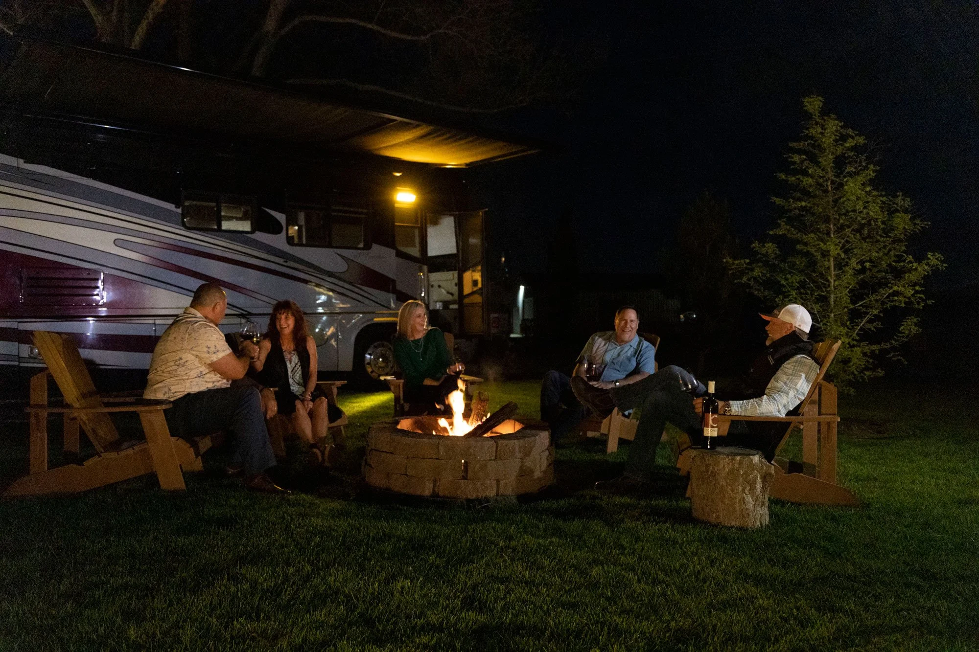 Cooper Wine Company wine club RV and fire pit