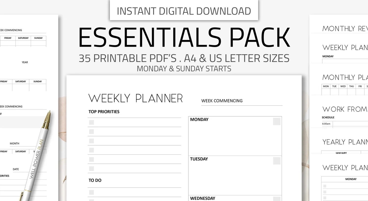 English Essentials Planner Gallery 1 — Well Power Plan