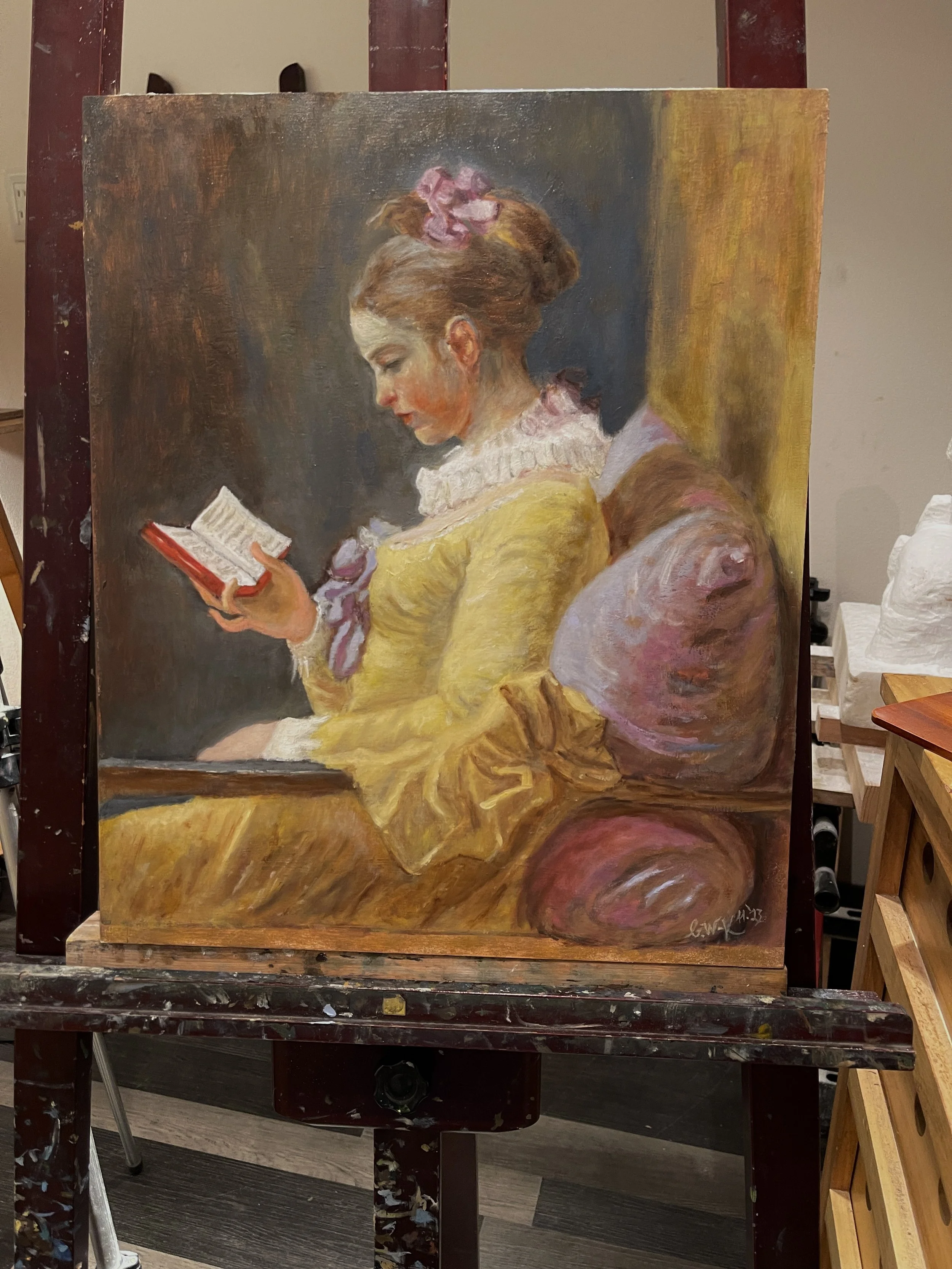 After "A Young Girl Reading" by Jean Honoré Fregonard