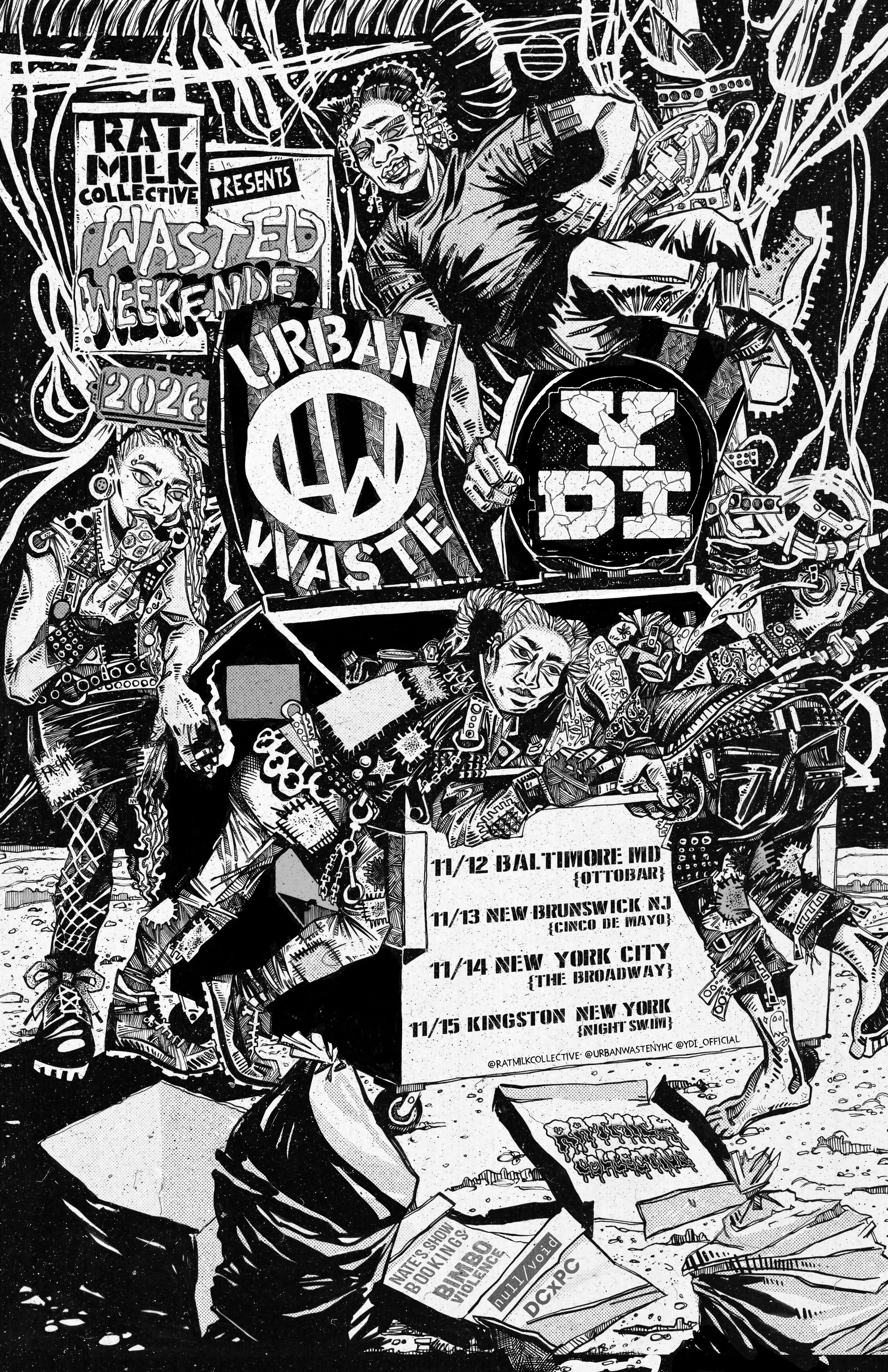 Urban Waste + YDI wasted weekender 2026 mini tour