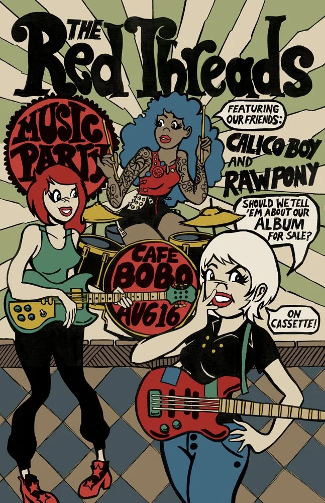 Flyer for my old band The Red Thread’s cassette release party