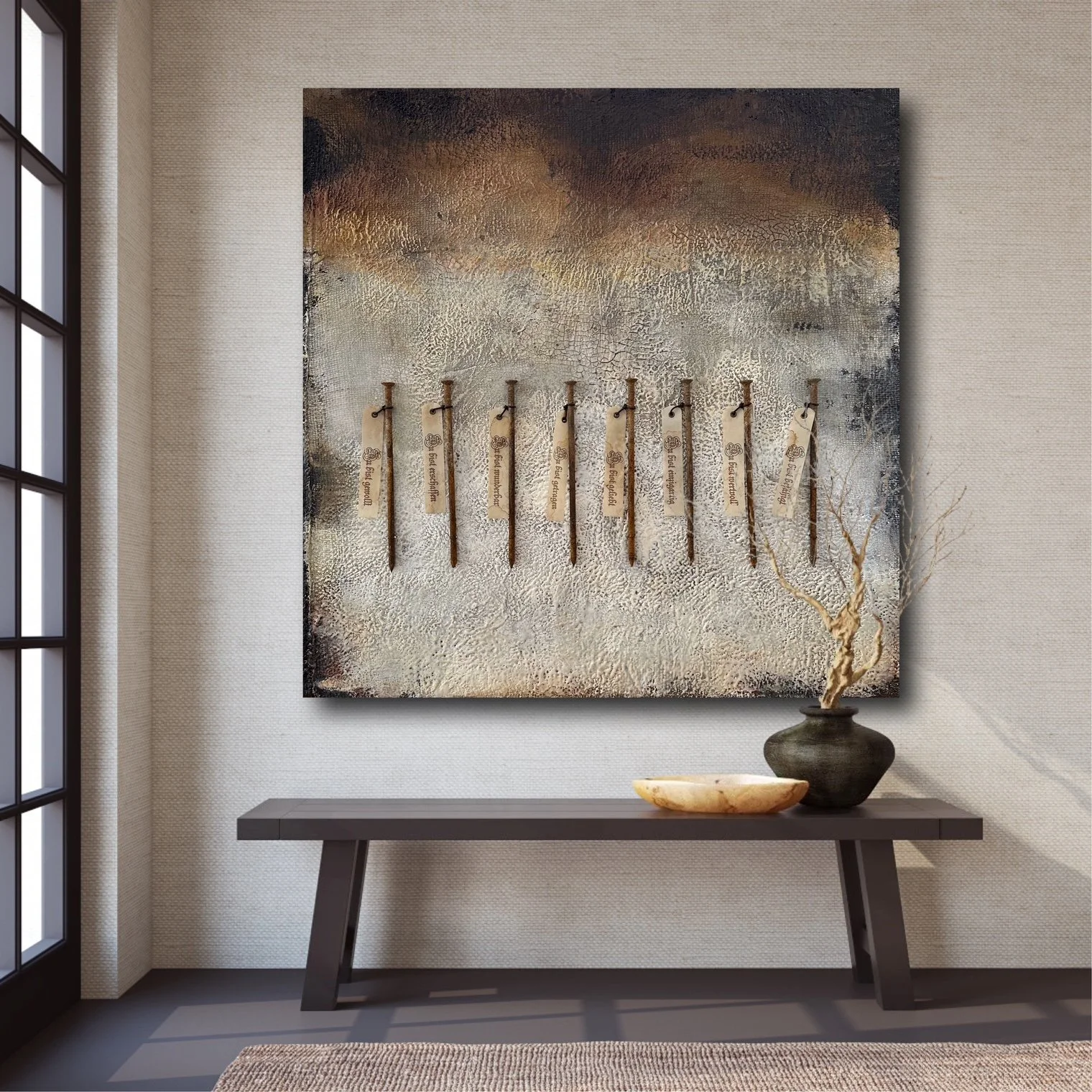 "DU BIST ..." - Mixed-Media-Enkaustik auf Holz - 80 x 80 cm - Preis auf Anfrage