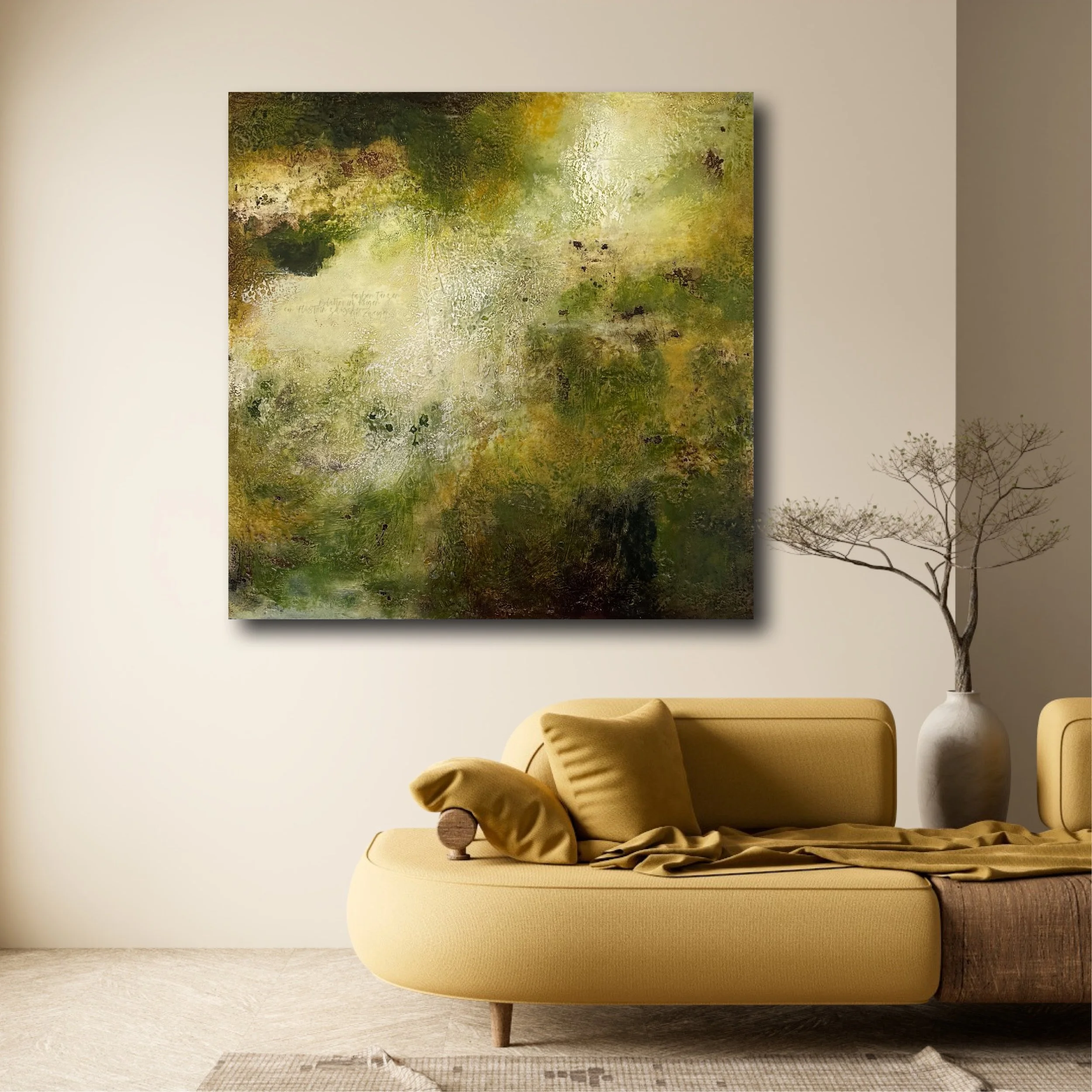 "HERBSTGEFLÜSTER" - Mixed-Media-Enkaustik auf Holz - 80 x 80 cm - Preis auf Anfrage