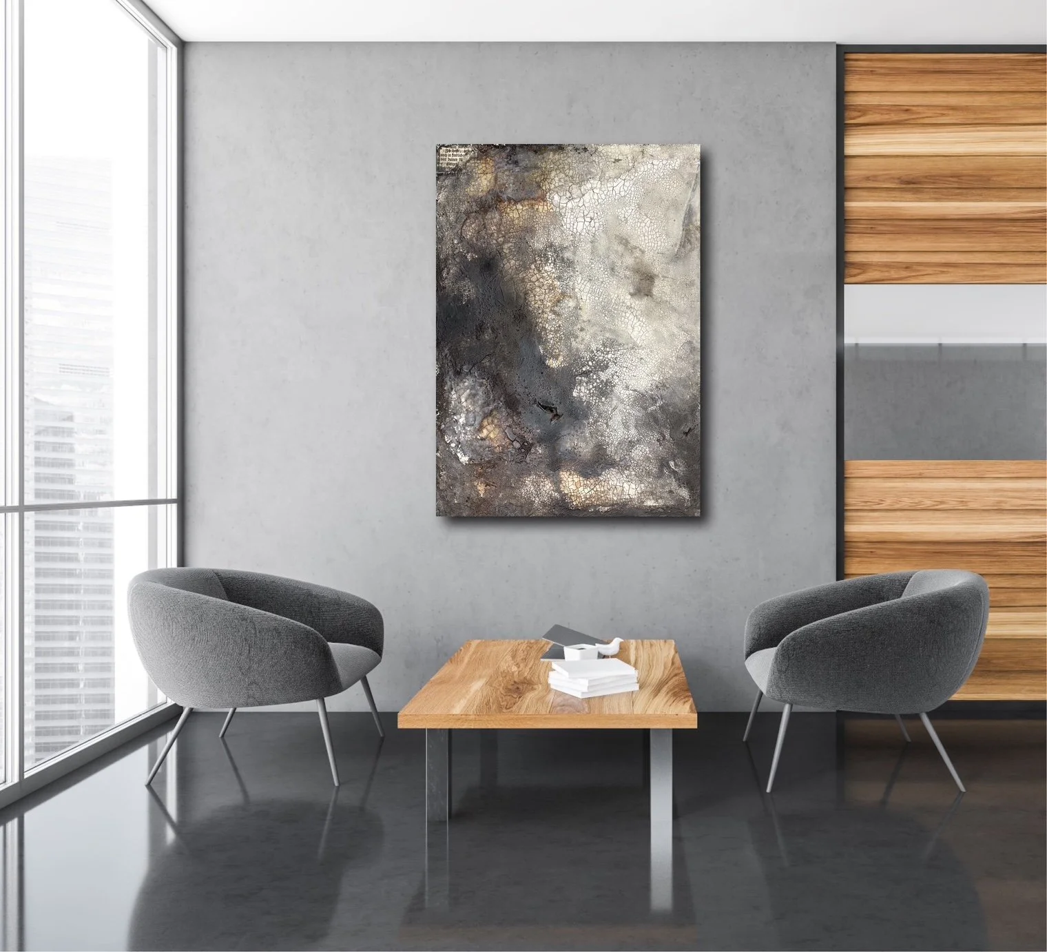 "VERBRANNTES LAND" - Mixed-Media-Enkaustik auf Holz - 50 x 70 cm - Preis auf Anfrage