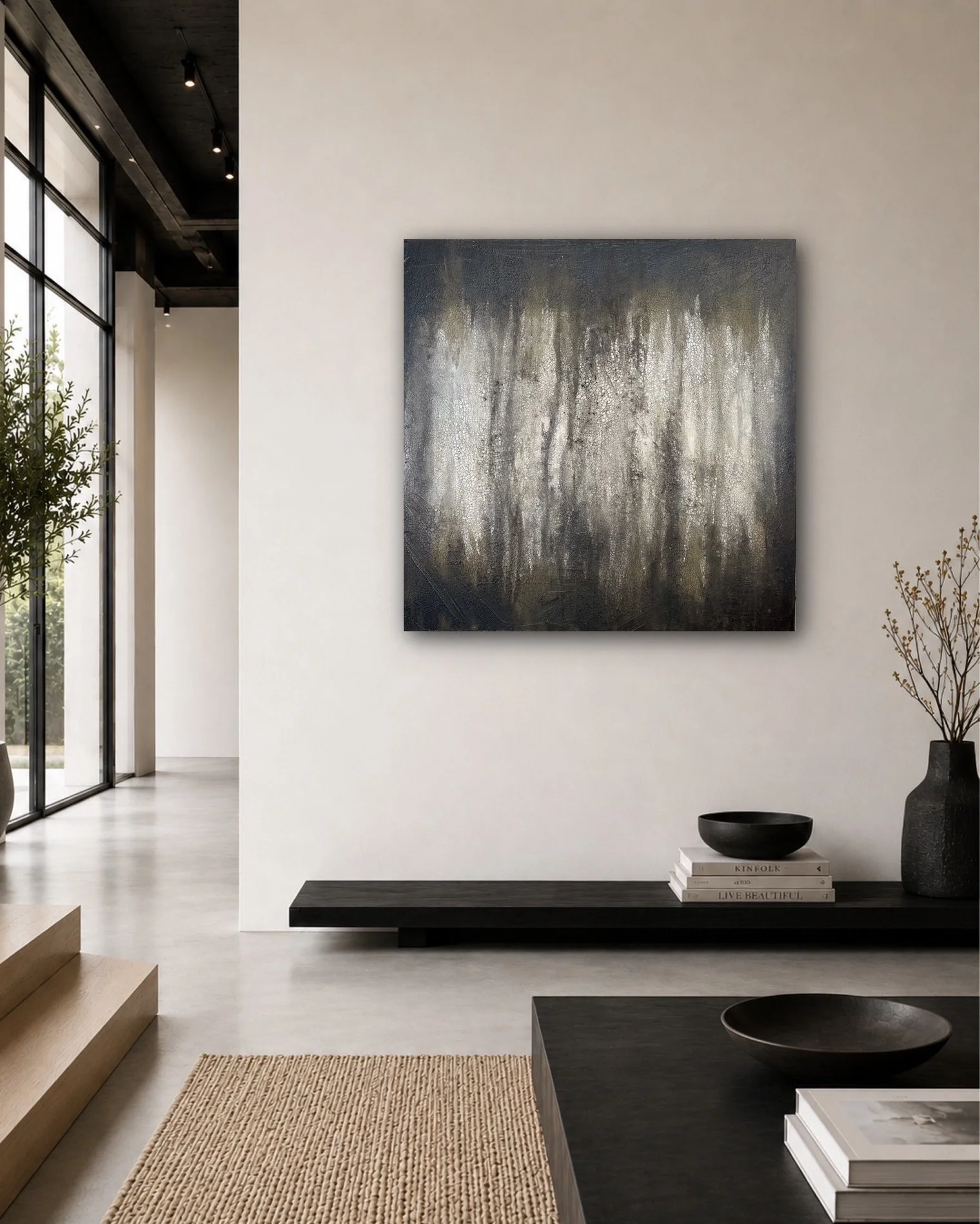 "GREY SILENCE III" - Enkaustik-Mixed-Media auf Holz - 80 x 80 cm - Preis auf Anfrage