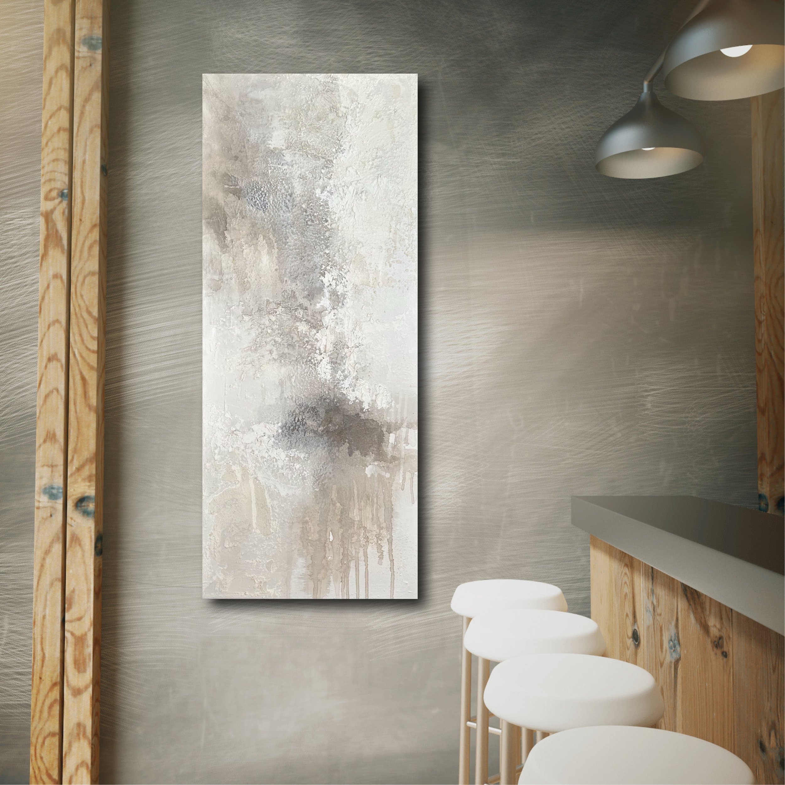 "WINTERWEISS" - Enkaustik-Mixed-Media auf Leinwand - 50 x 120 cm - Preis auf Anfrage