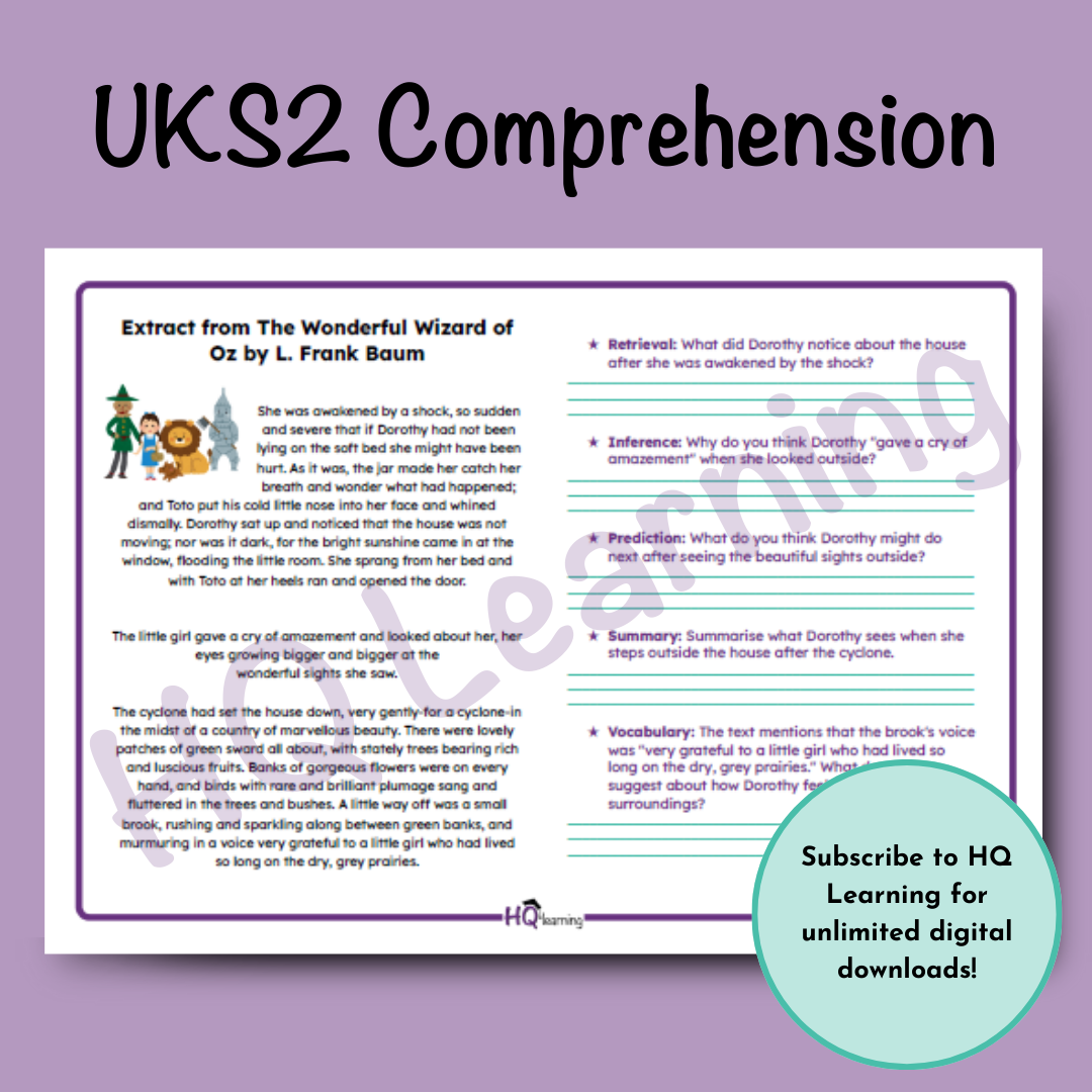 UKS2 Comprehension - The Wizard of Oz