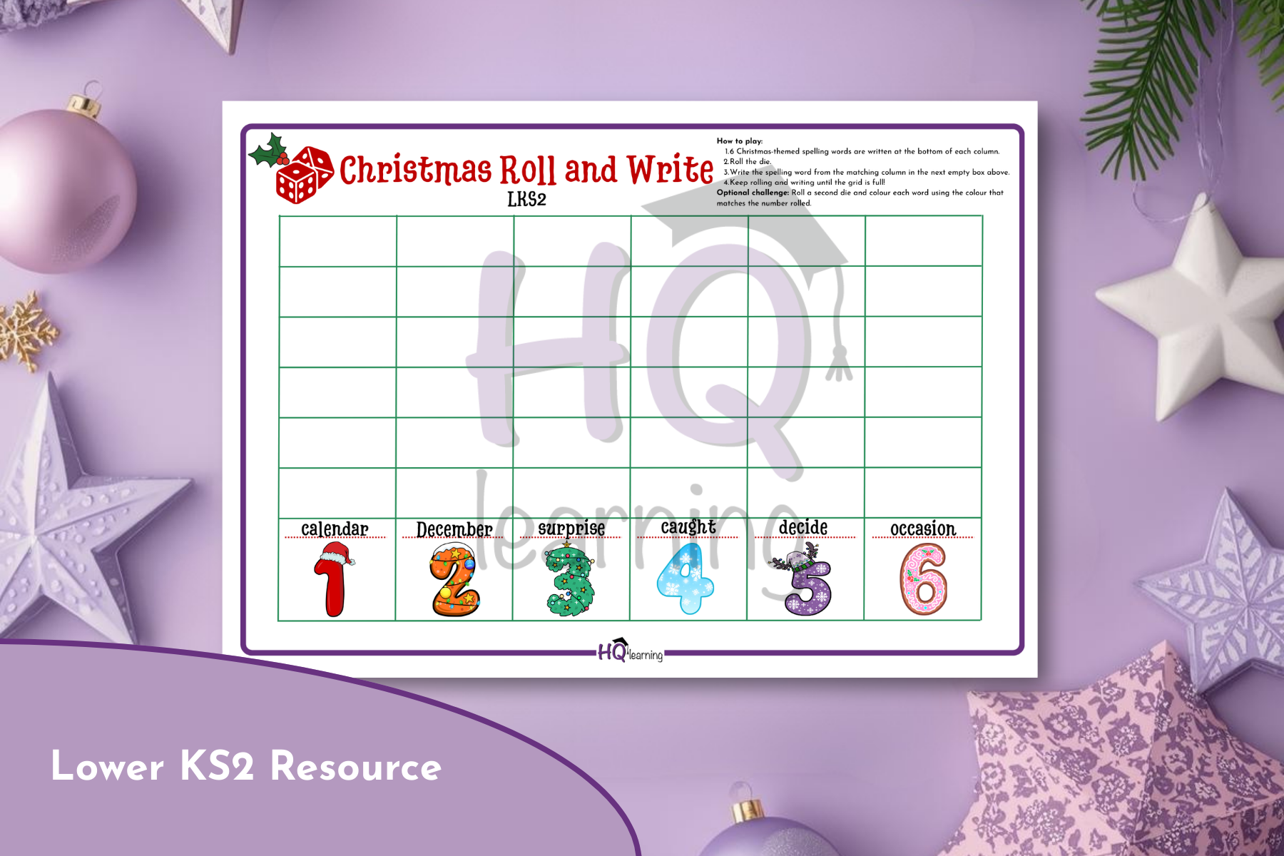 LKS2 Christmas Roll and Write Flat Lay.png