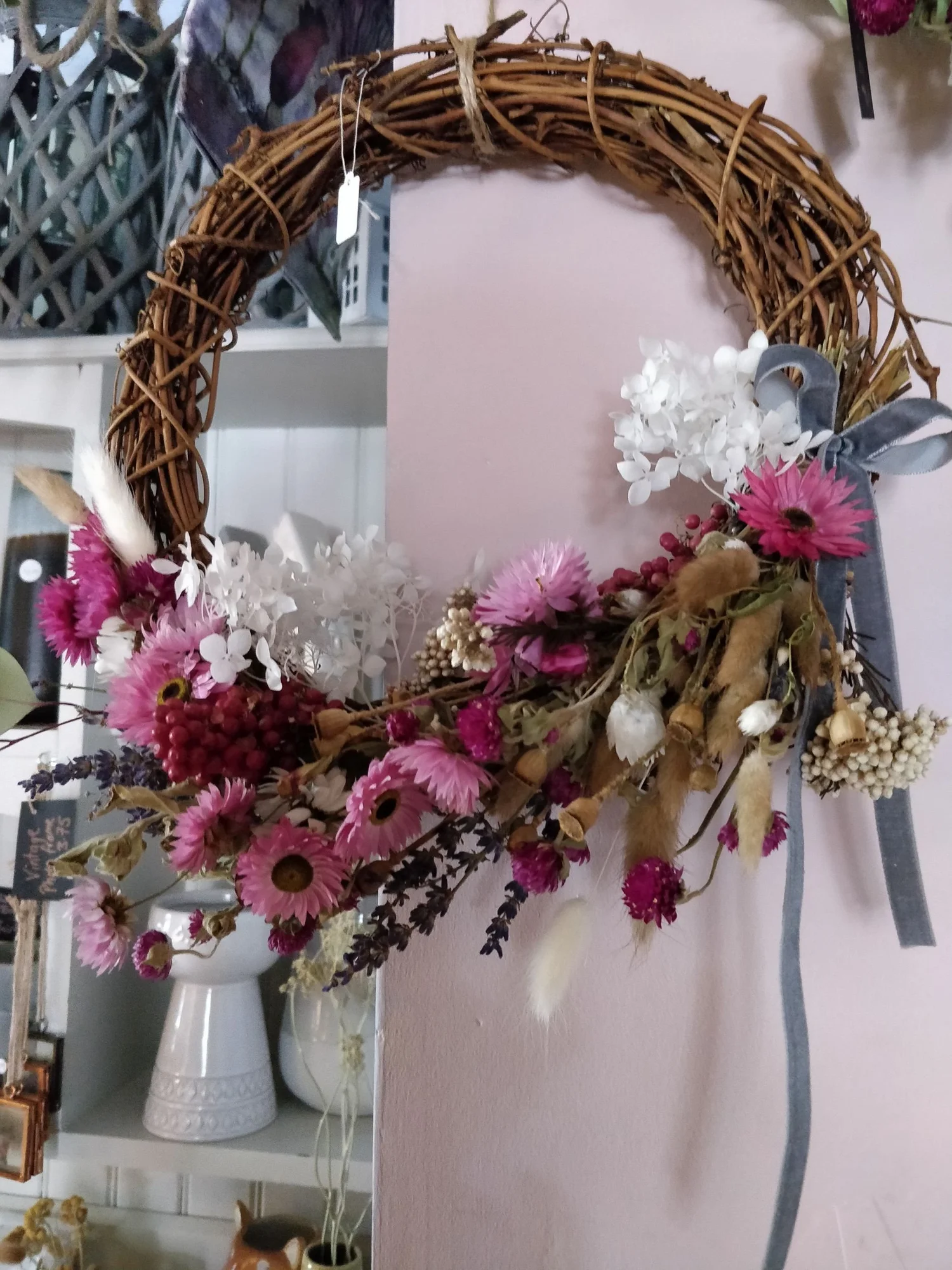 Hand Made Dried Flower Wreath by Willow Botanic in Callander, near  