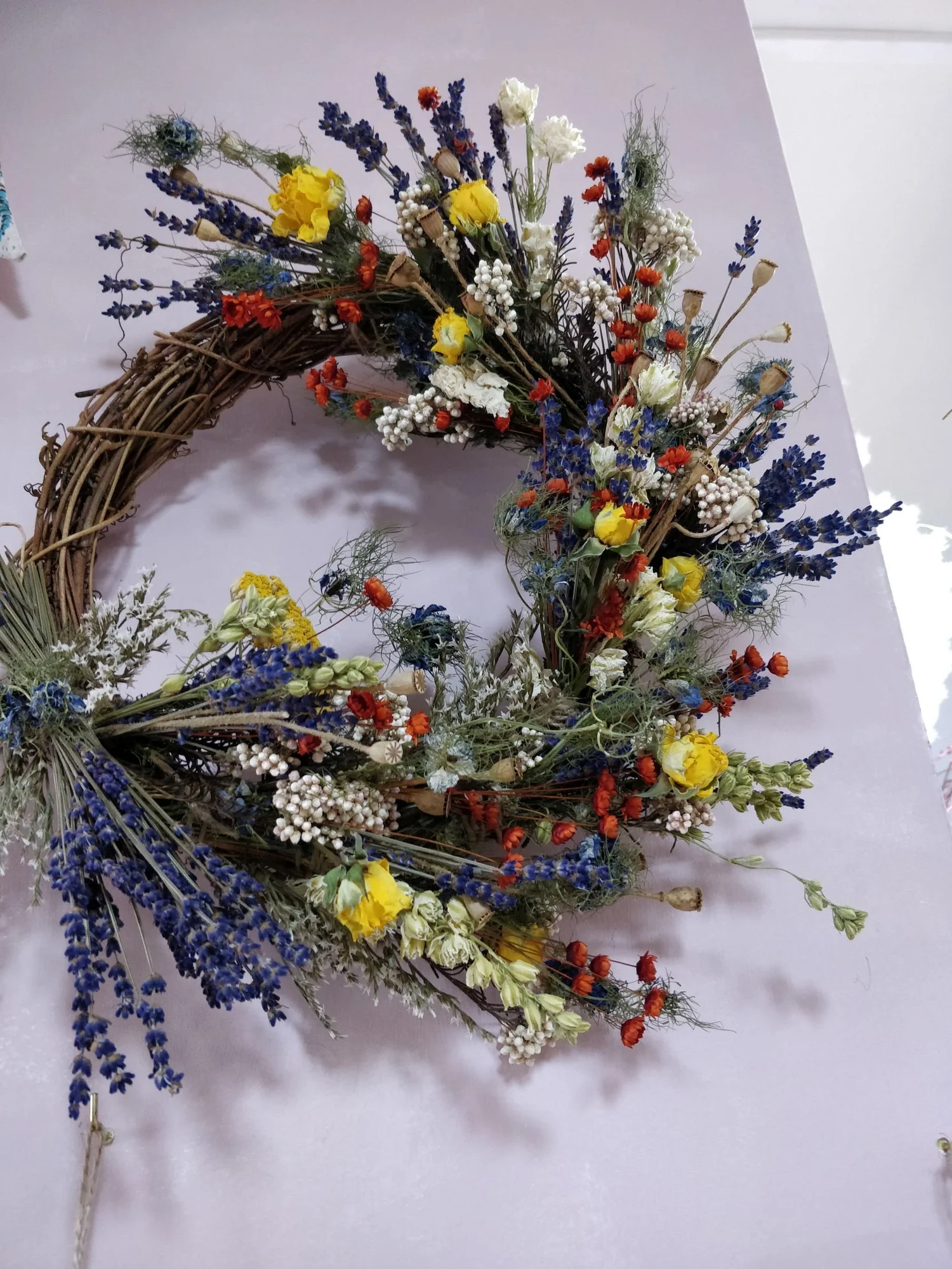 Hand Made Dried Flower Wreath by Willow Botanic in Callander, near  