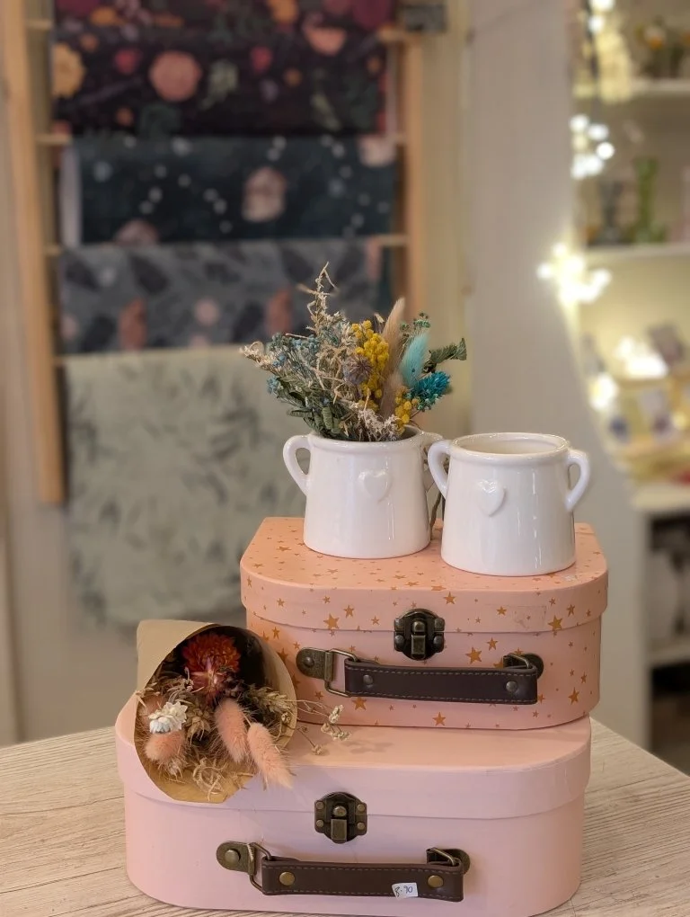 Tiny Heart Churn, with Dried Flowers