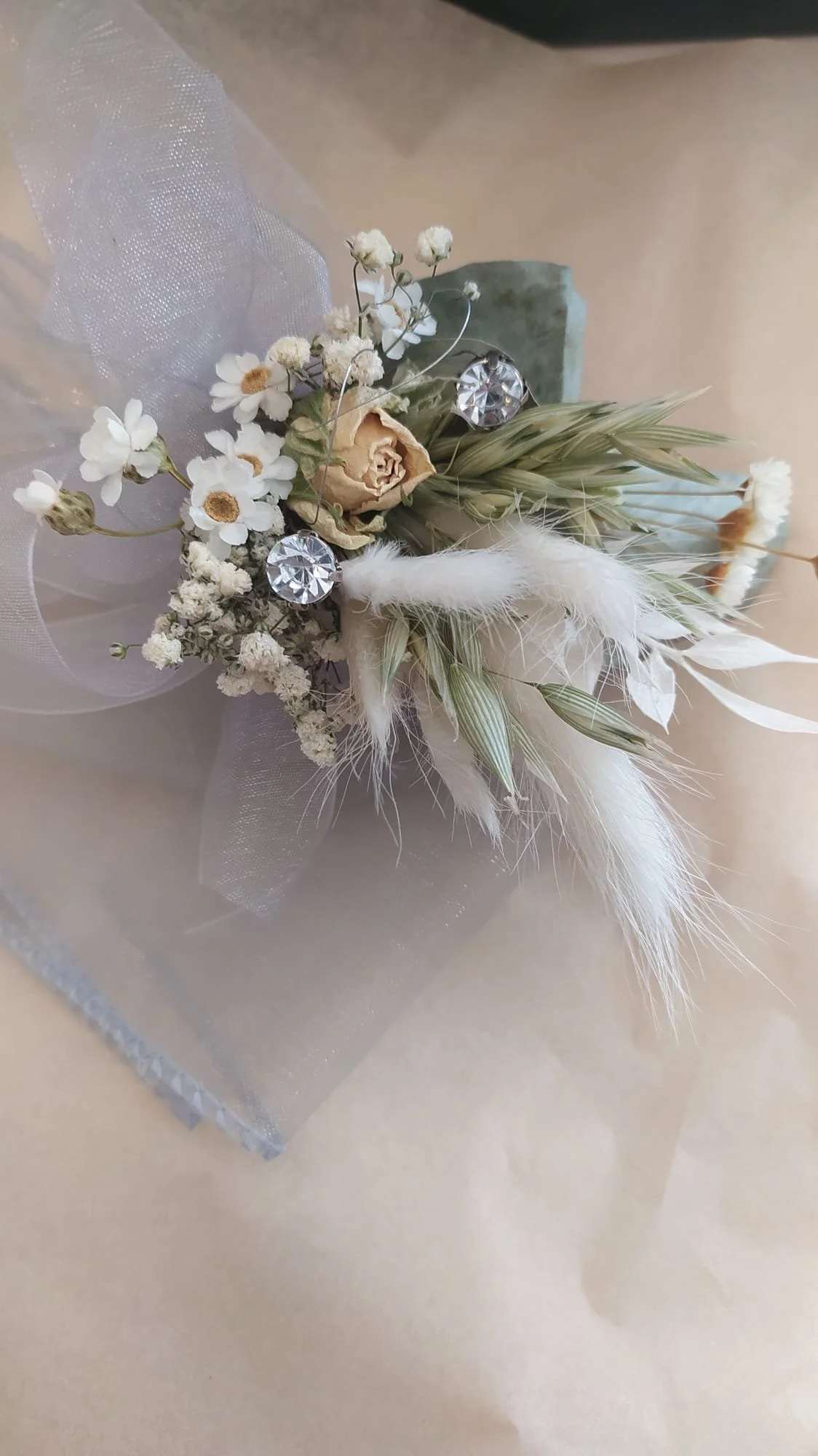 dried flower buttonhole corsage
