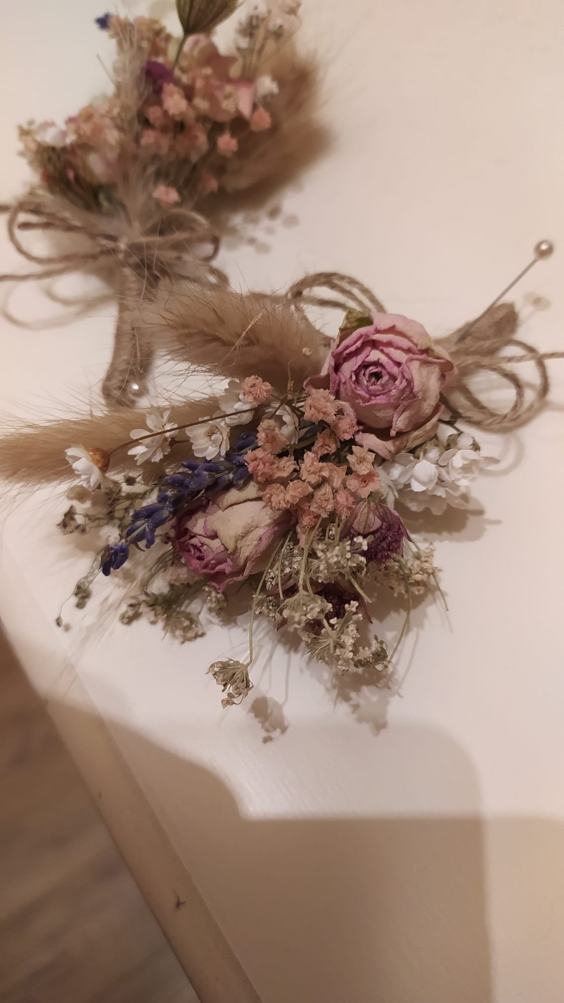 dried flower buttonhole corsage